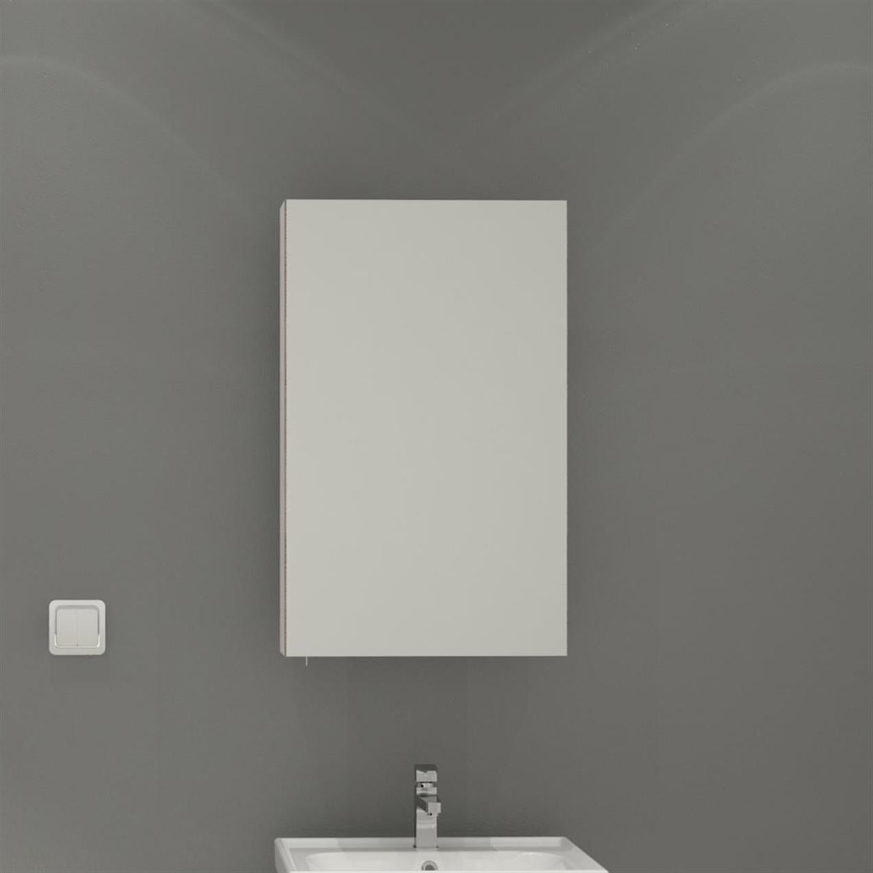 Denko Terra 50 cm MDF Beyaz Banyo Dolabı Aynalı Üst Modül