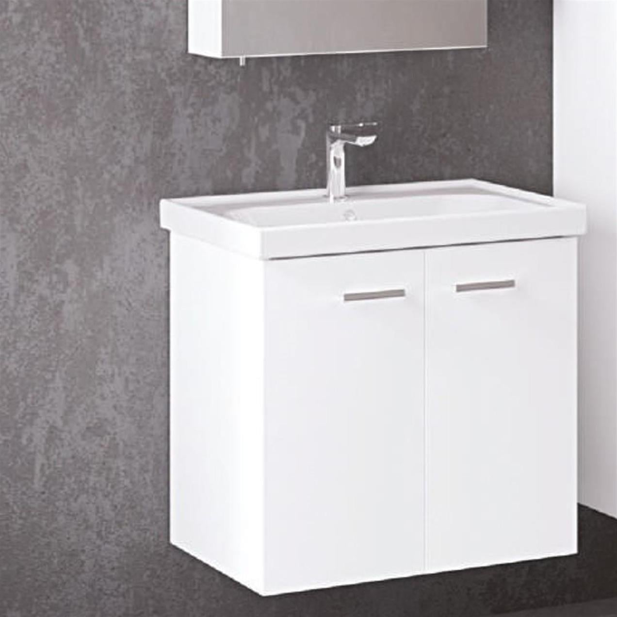 Denko Terra 65 cm MDF Beyaz Banyo Dolabı Alt Modül ve Lavabo