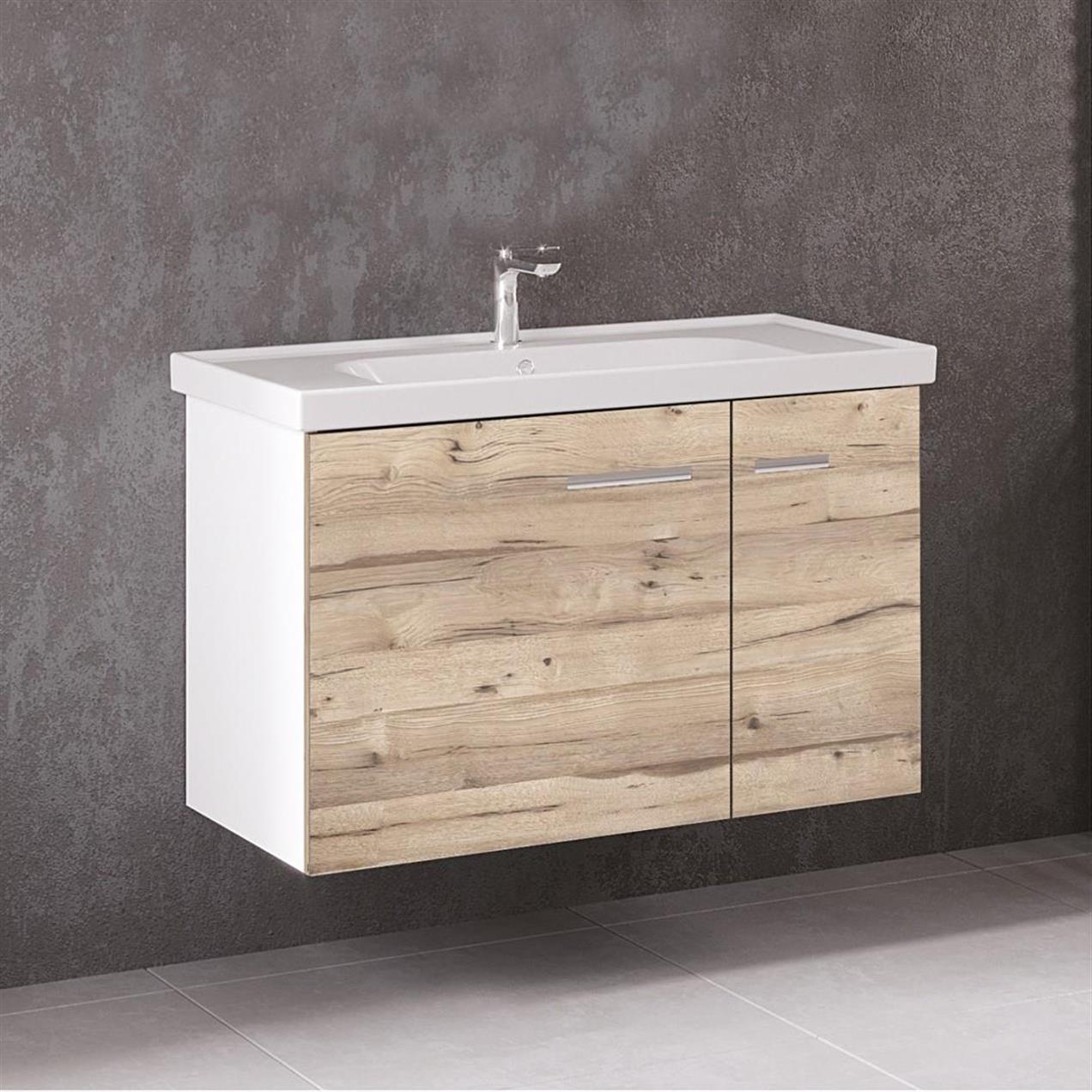 DENKO Terra 90 cm MDF Alize Banyo Dolabı Alt Modül ve Lavabo