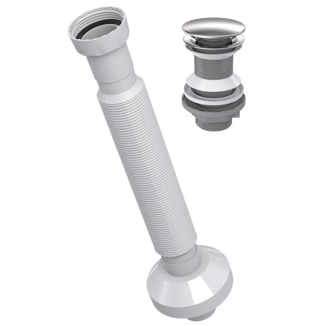 Monavit Çelik Kapaklı ABS Klik Klack Lavabo Süzgeci ve Ø32 Sifon