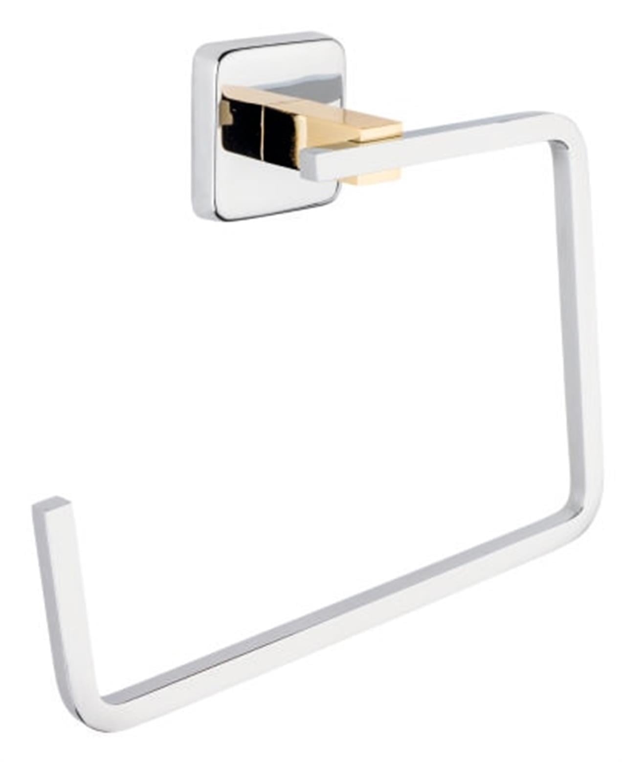 Monavit Ivory Altın Gold Pirinç Banyo Yuvarlak Havluluk A10307