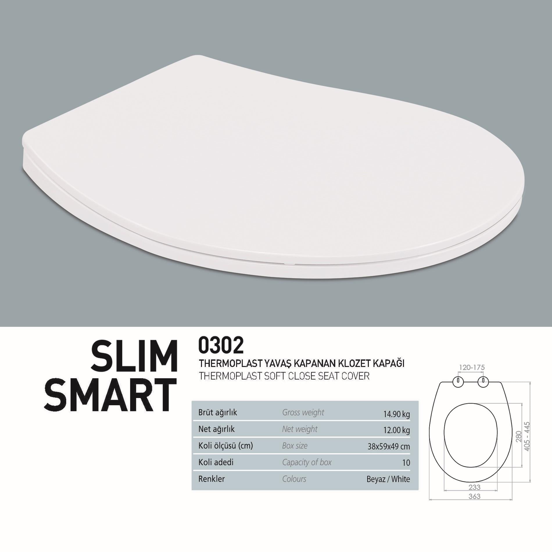 Nkp Slim Smart Thermoplast Yavaş Kapanan Klozet Kapağı 0302