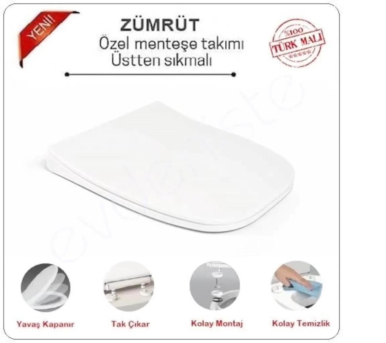 Nkp Zümrüt Slim İnce Kare Yavaş Kapanan Klozet Kapağı
