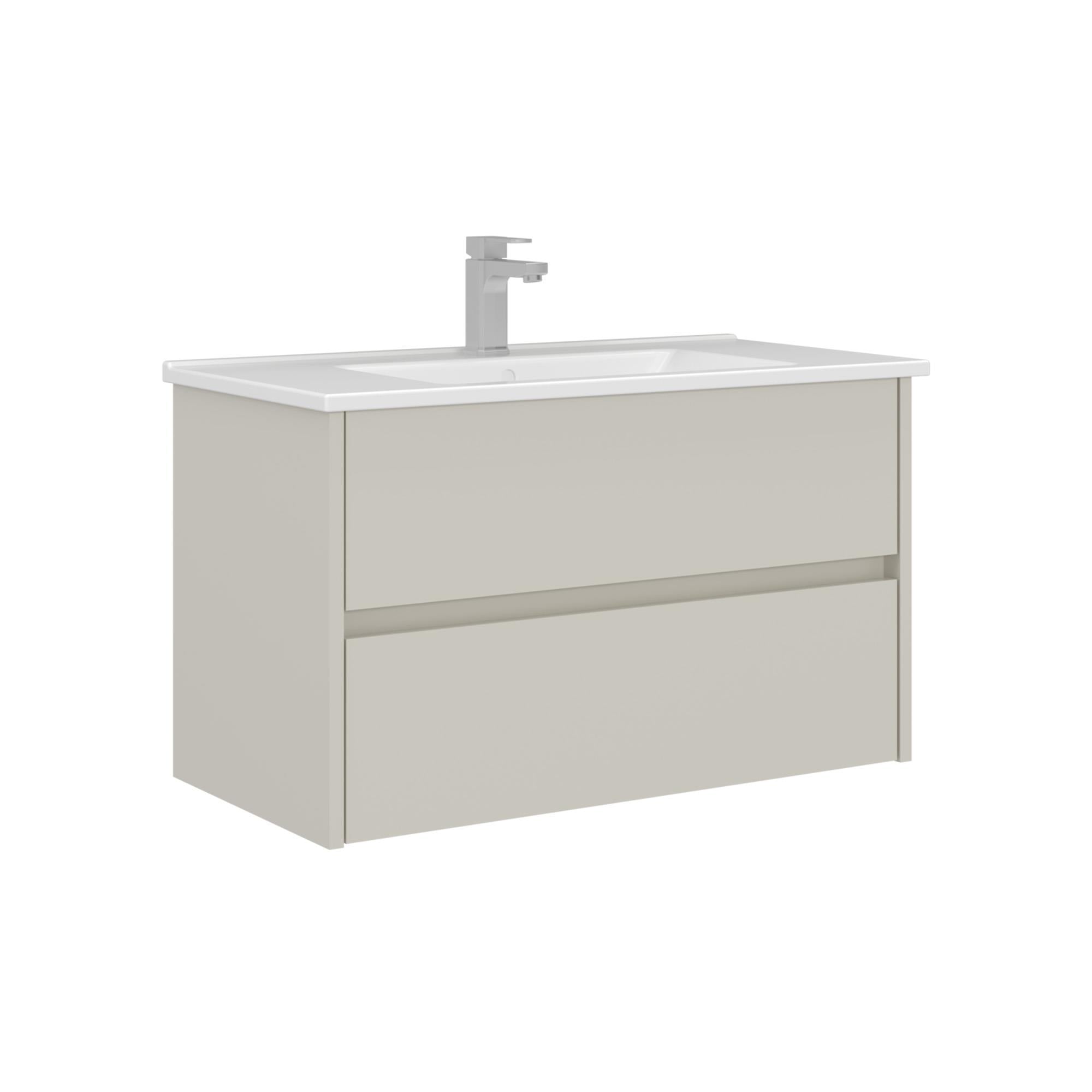 Orka Arno 85 cm Parlak Kaşmir Çekmeceli Banyo Dolabı Alt Modül Lavabo