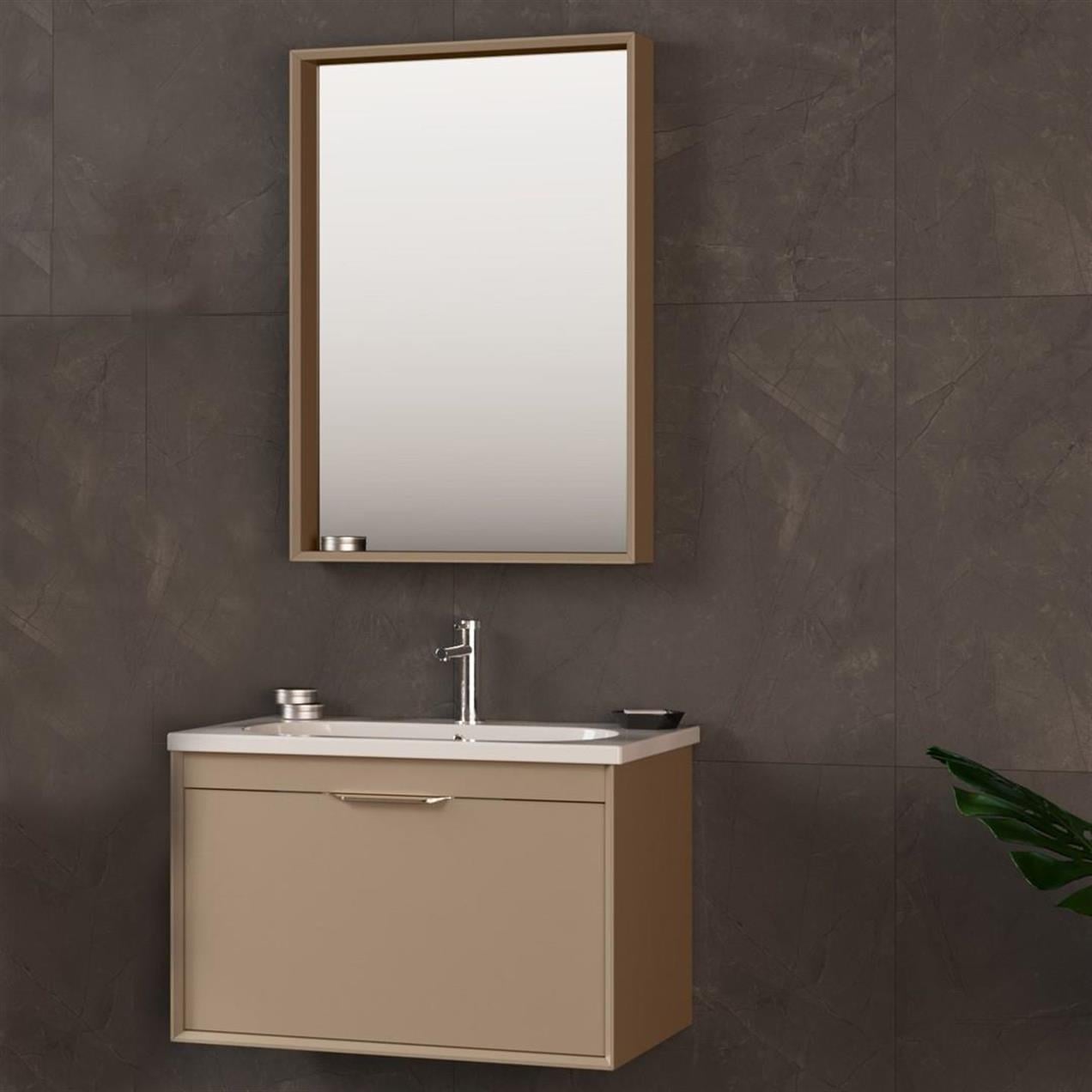 Orka Clay 80 cm MDF Sahra Banyo Dolabı Takımı