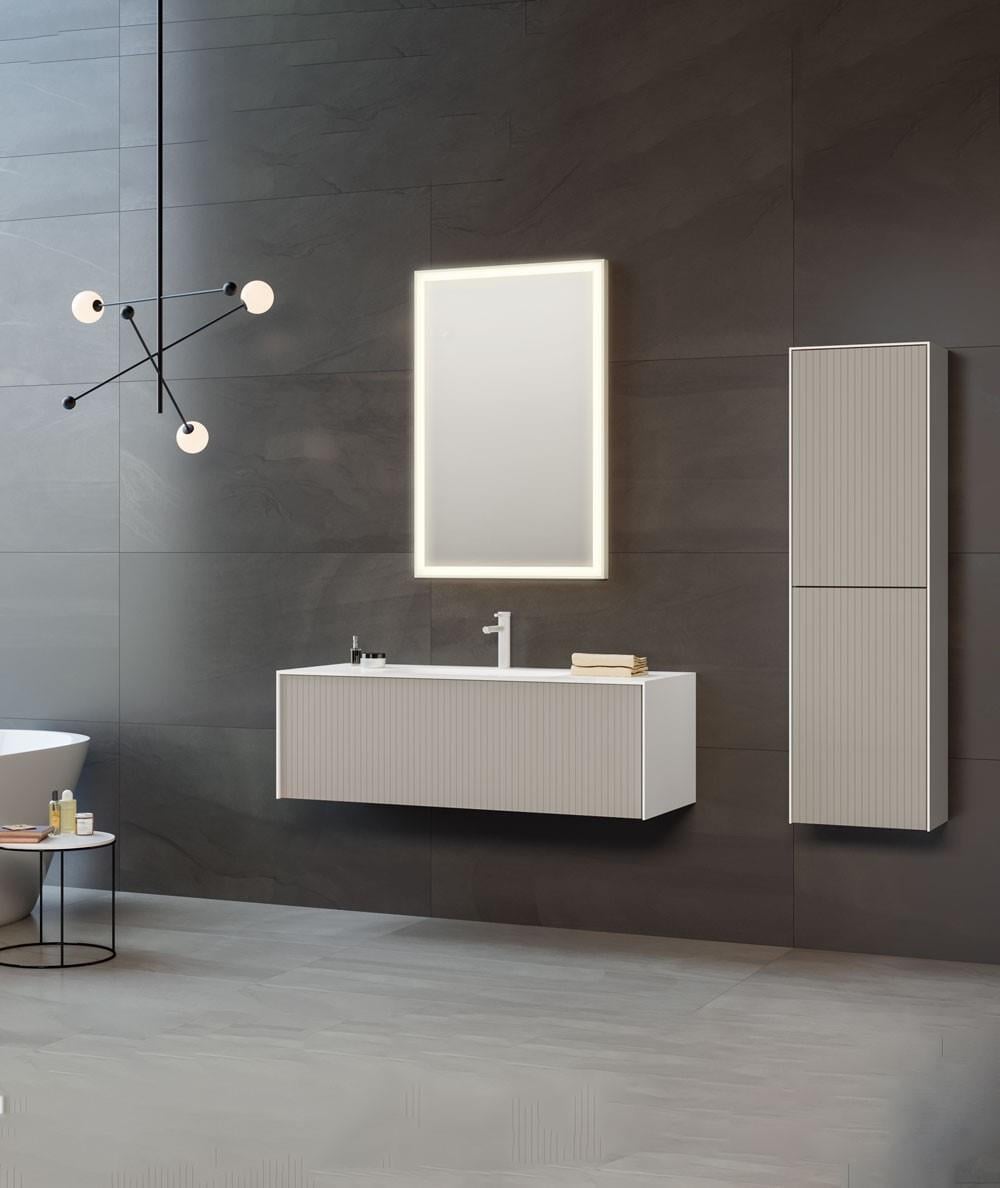 Orka Cube 80 cm Vizon Banyo Dolabı Takımı ve Boy Dolabı
