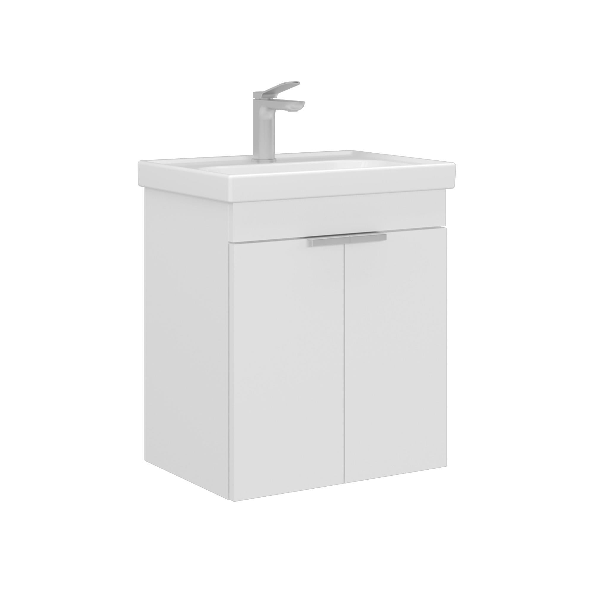 Orka Desna 50 cm Mat Beyaz Banyo Dolabı Alt Modül Lavabo