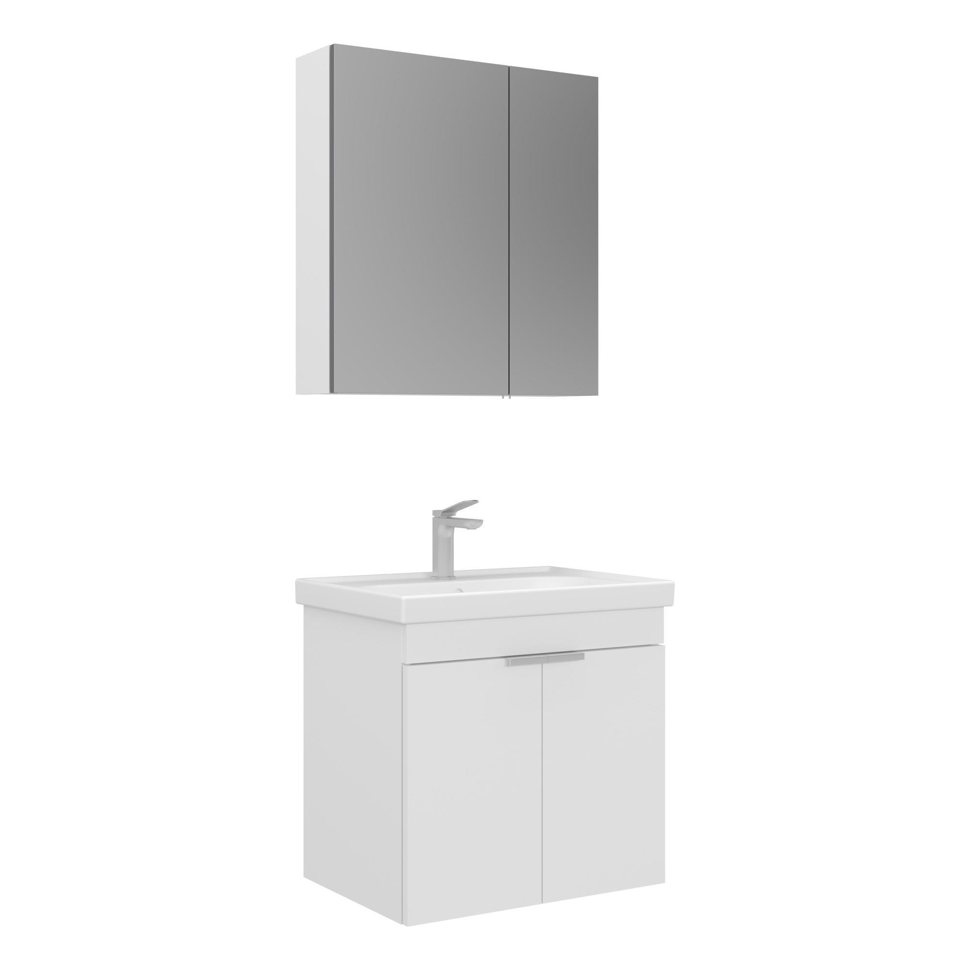 Orka Desna 60 cm Mat Beyaz Banyo Dolabı Takımı