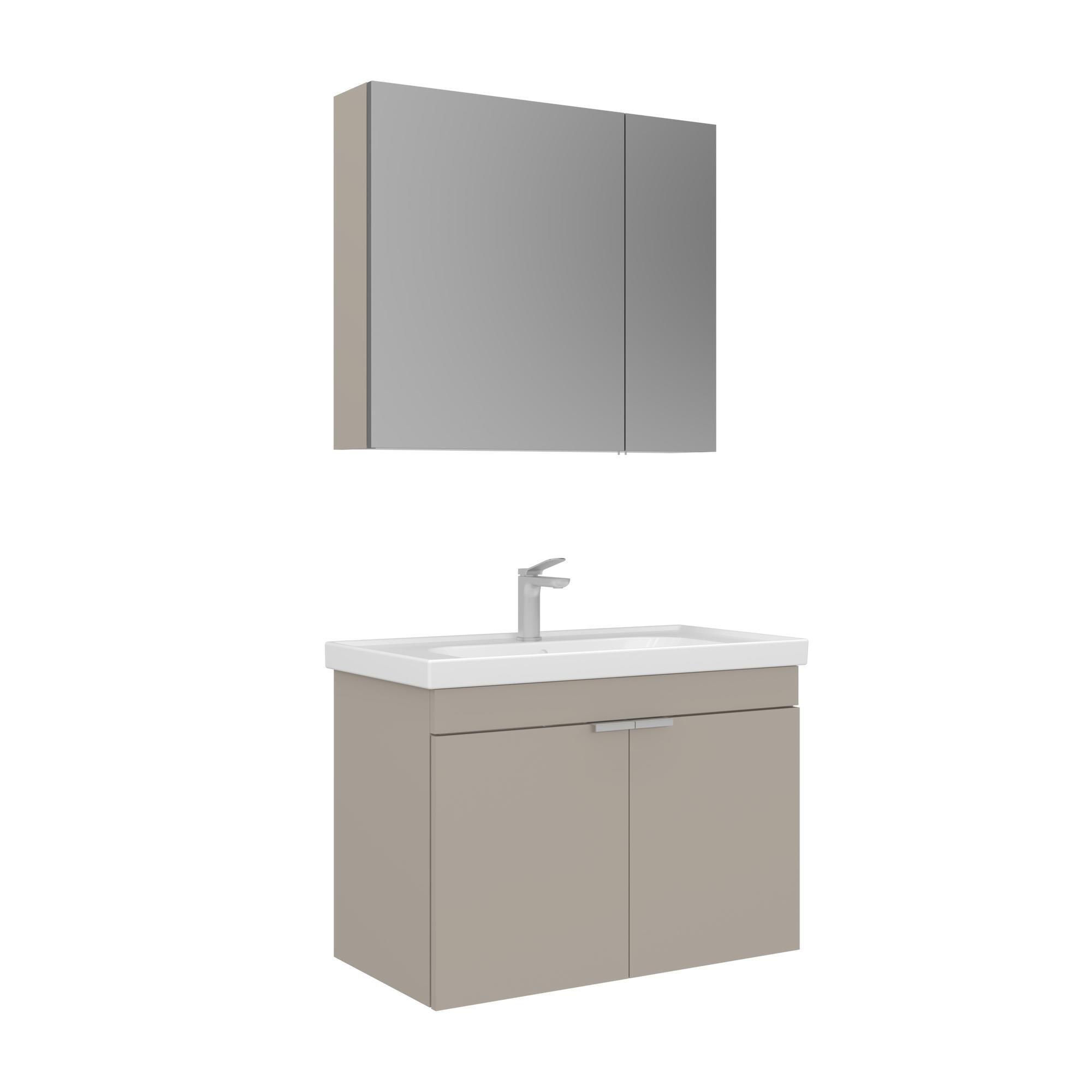 Orka Desna 80 cm Çöl Beji Banyo Dolabı Takımı