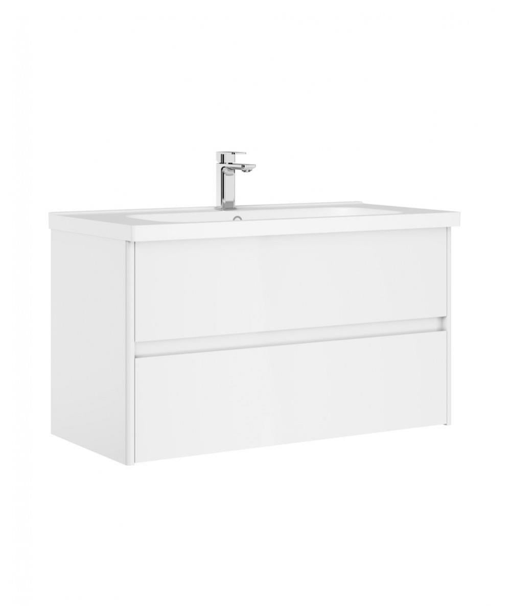 Orka Düden 80 cm MDF Çekmeceli Beyaz Banyo Dolabı Alt Modül Lavabo