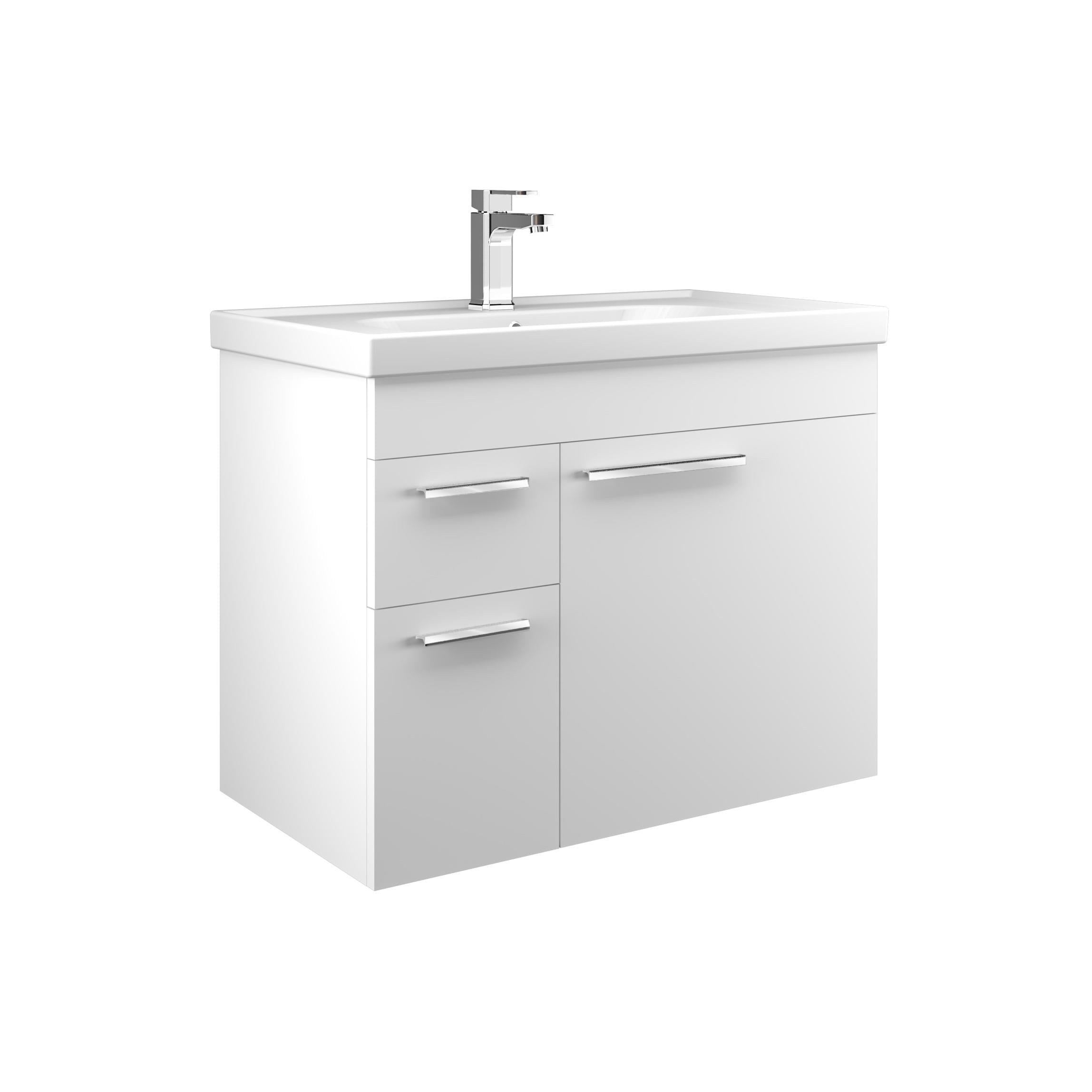 Orka Enez 80 cm Beyaz Banyo Dolabı Alt Modül ve Lavabo