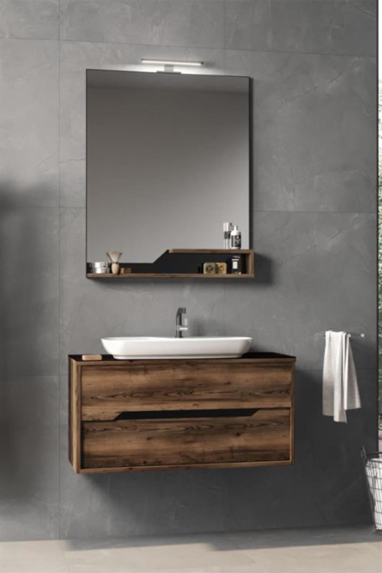 Orka Galia 100 cm MDF Lidya Banyo Dolabı Takımı