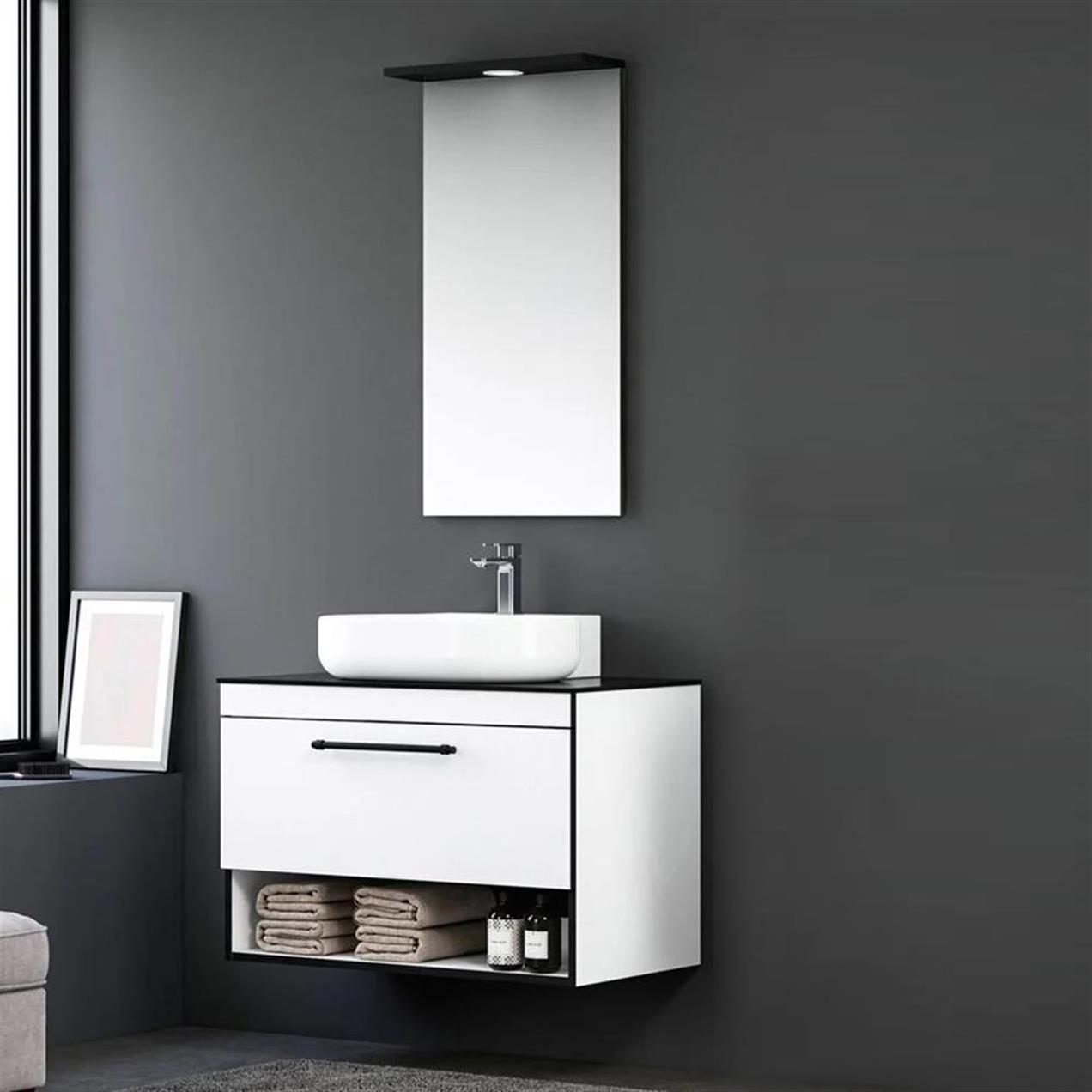 Orka Knidos 90 cm MDF Beyaz Banyo Dolabı Takımı
