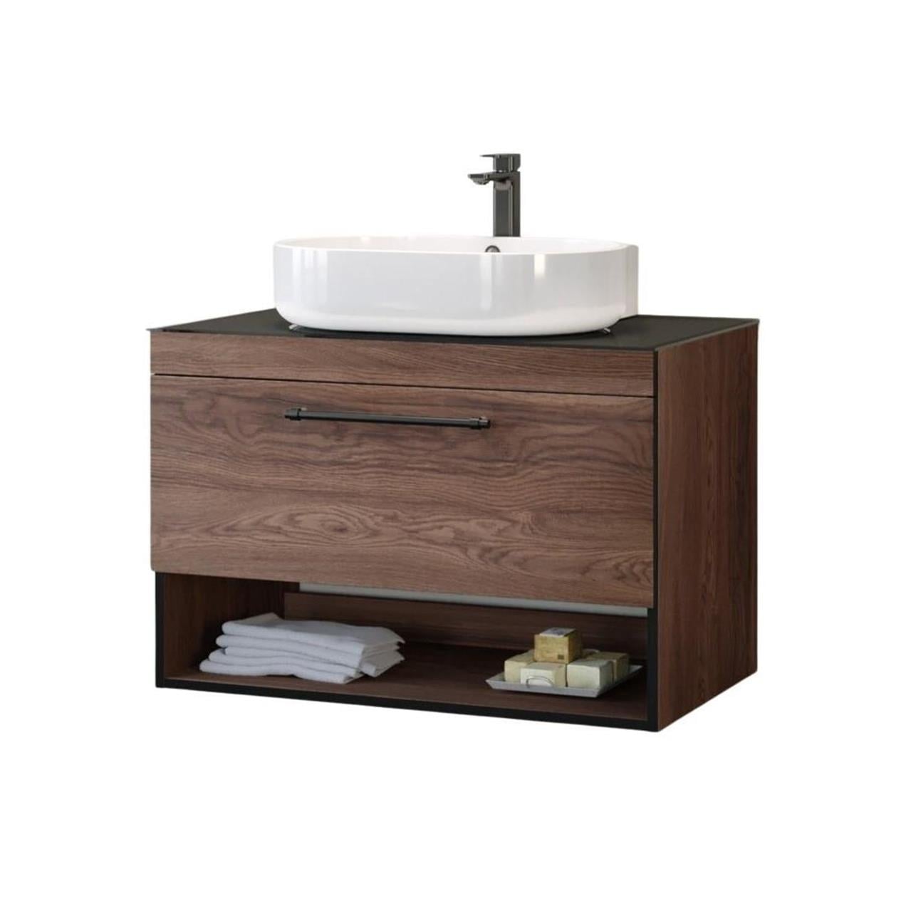 Orka Knidos 90 cm MDF Navaro Banyo Dolabı Alt Modül ve Lavabo