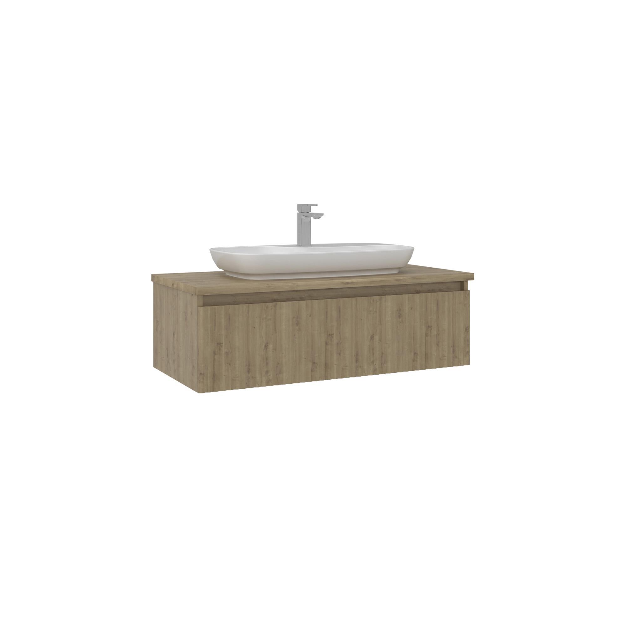 Orka Lentia 100 cm Meşe Banyo Dolabı Alt Modül Lavabo