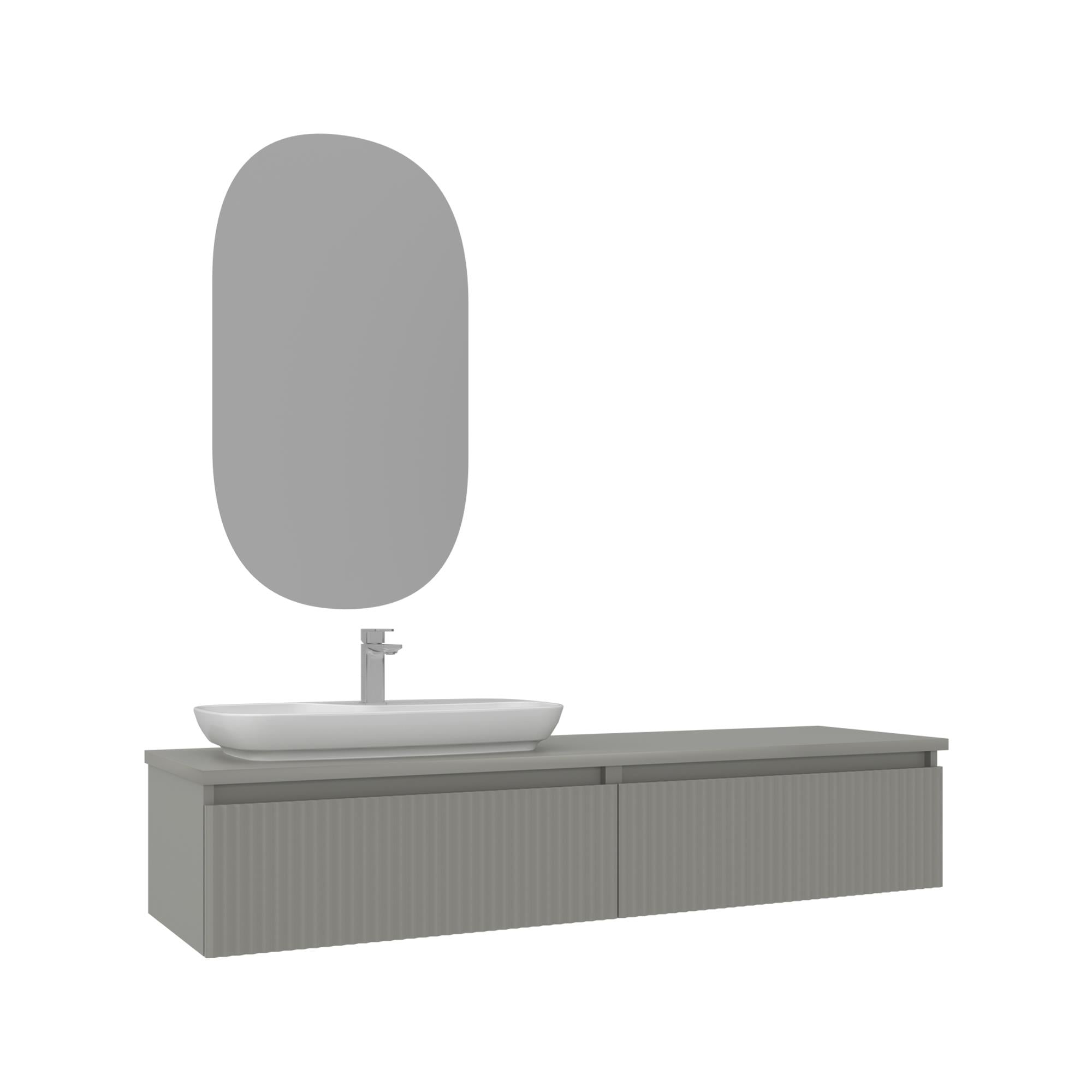 Orka Lentia 160 cm Mat Kaşmir Banyo Dolabı Takımı