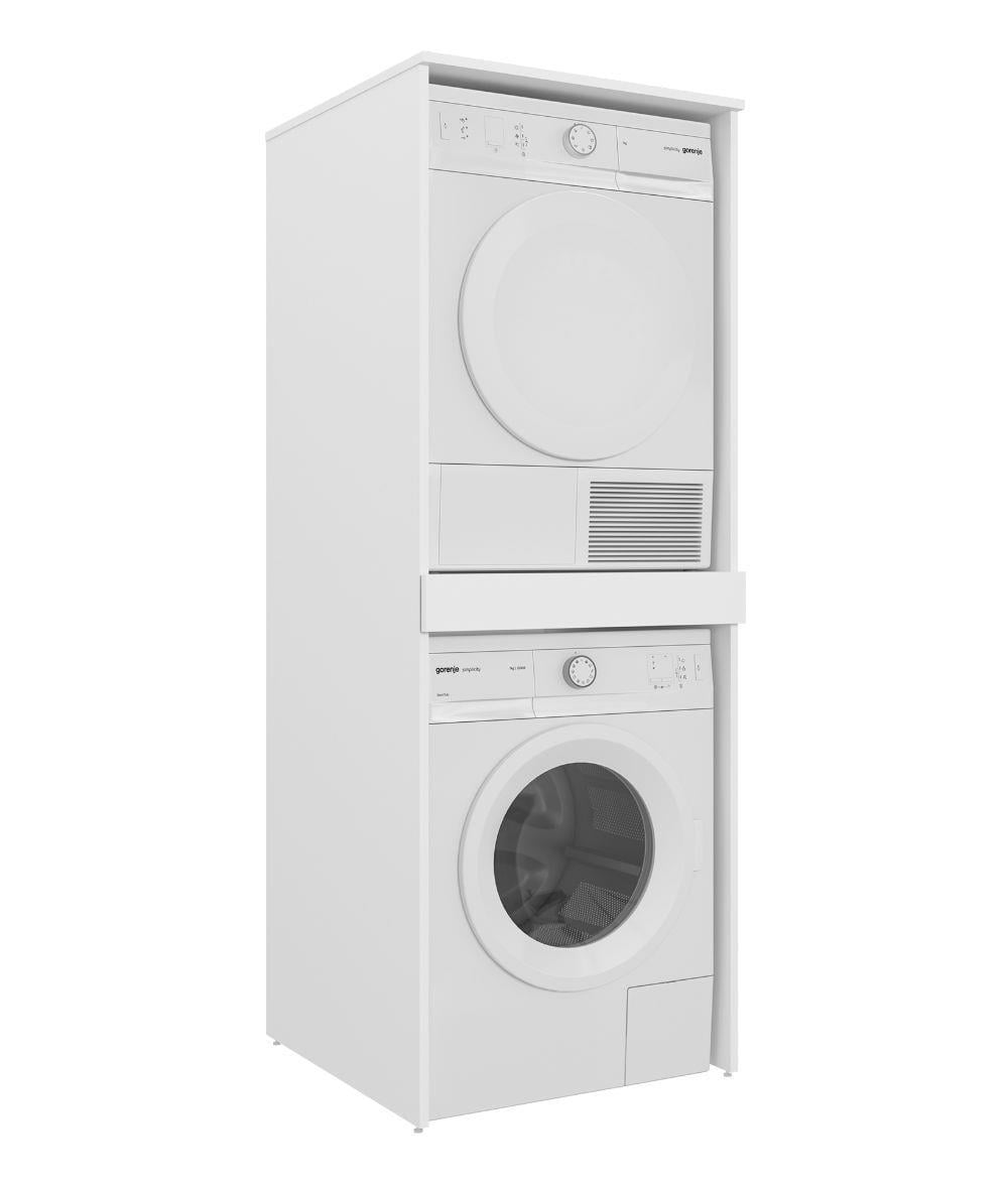 Orka Linfa 70 cm Mat Beyaz Çamaşır Kurutma Makinesi Dolabı Takımı