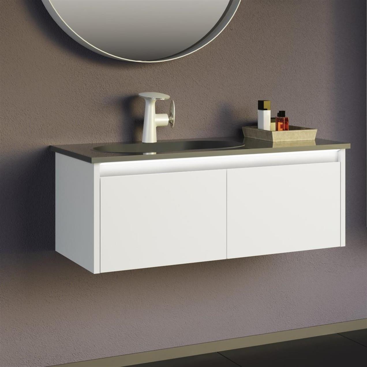 Orka Lisbon 90 cm MDF Mat Beyaz Banyo Dolabı Alt Modül ve Lavabo