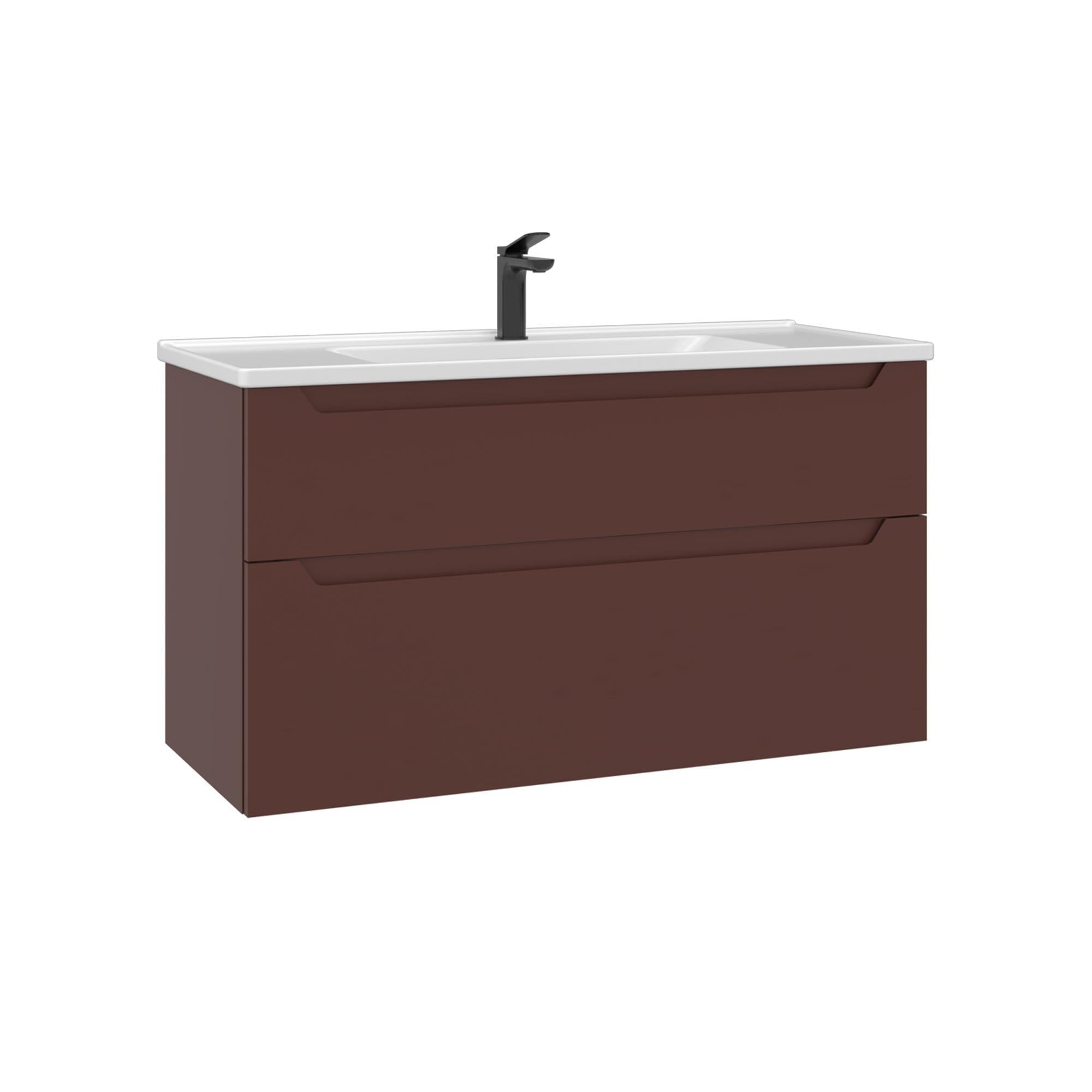 Orka Messina 100 cm Tuscan Kırmızı Banyo Dolabı Alt Modül Lavabo