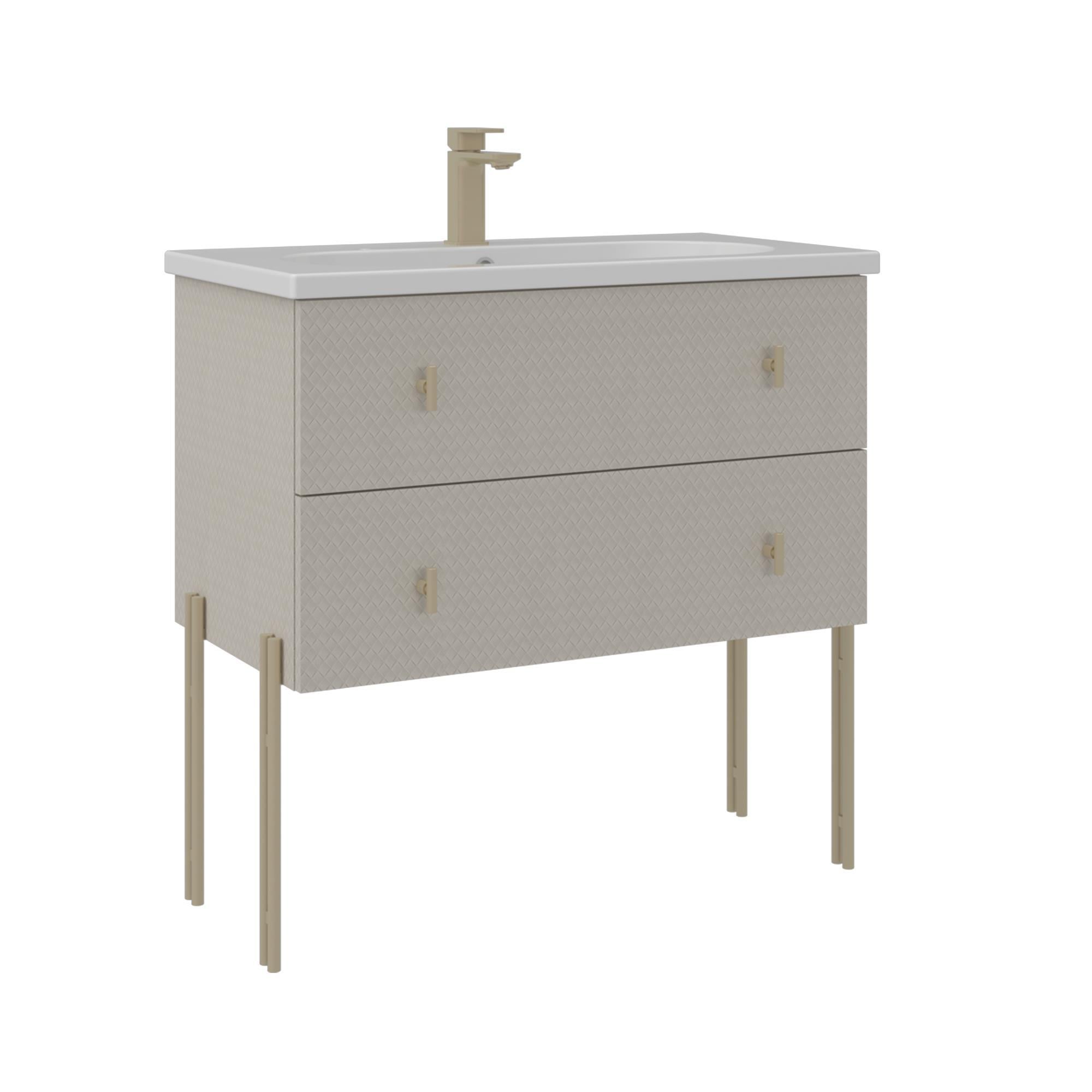 Orka Milazzo 80 cm Callisto Ayaklı Banyo Dolabı Alt Modül Lavabo