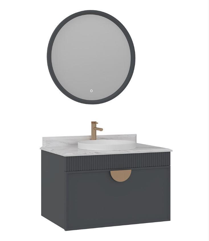 Orka Molino 80 cm Antrasit Banyo Dolabı Takımı