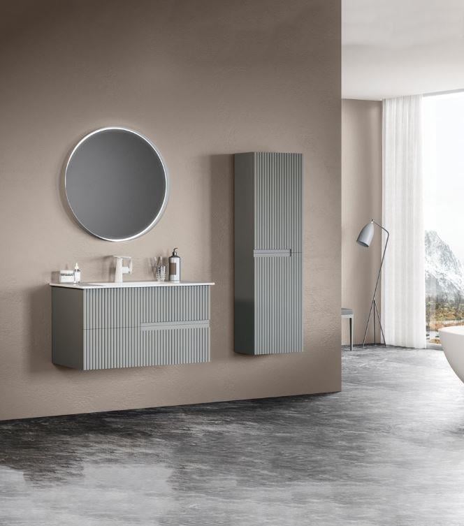 Orka Moonlight 70 cm Mat Gri Banyo Dolabı ve Boy Dolabı Takımı