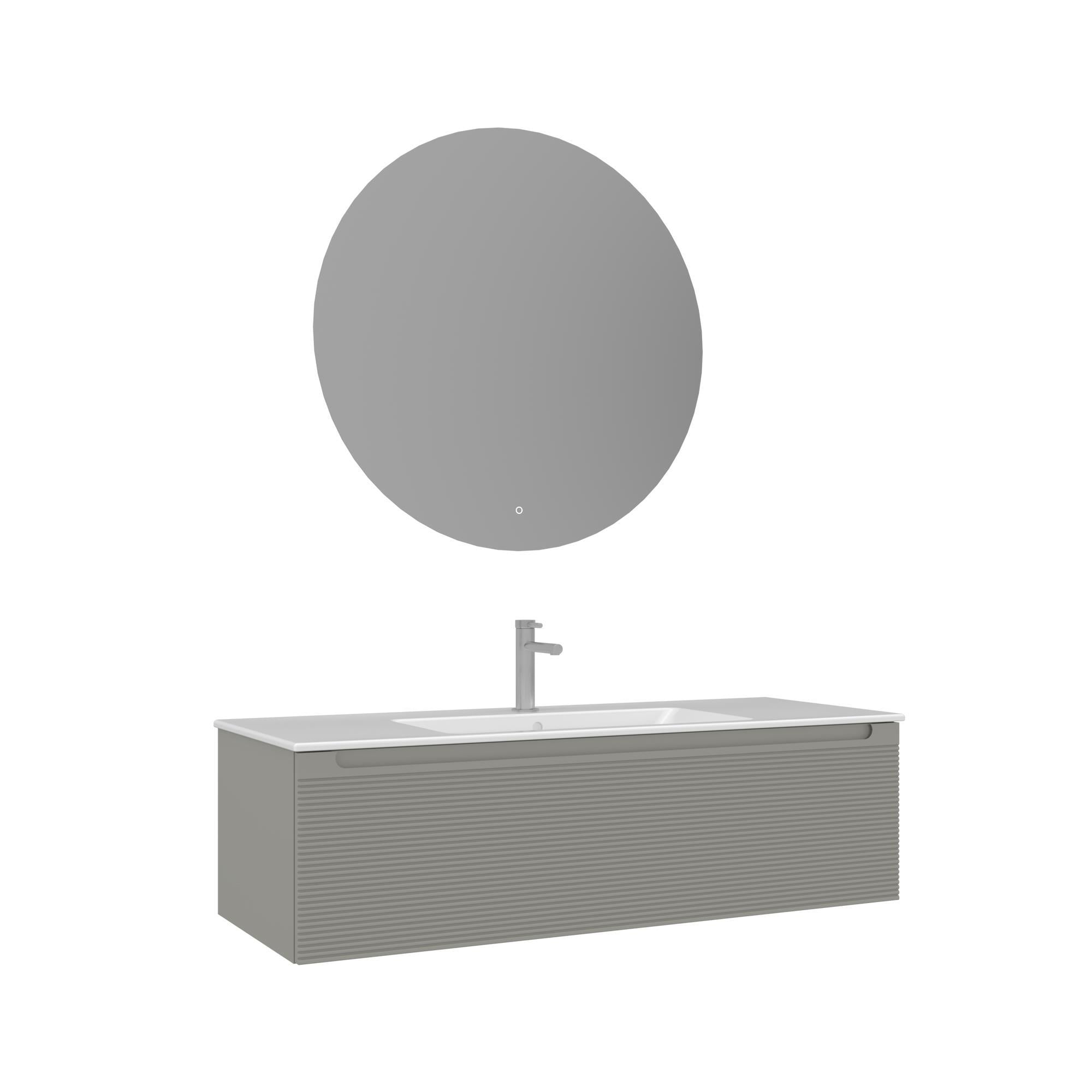 Orka Olbia 120 cm Mat Kaşmir Banyo Dolabı Takımı