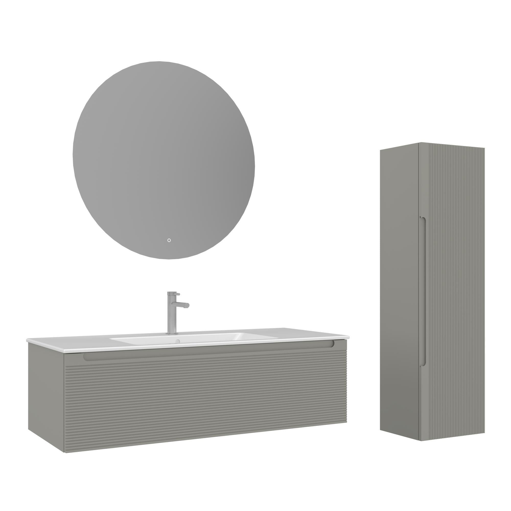 Orka Olbia 120 cm Mat Kaşmir Banyo Dolabı Takımı ve Boy Dolabı
