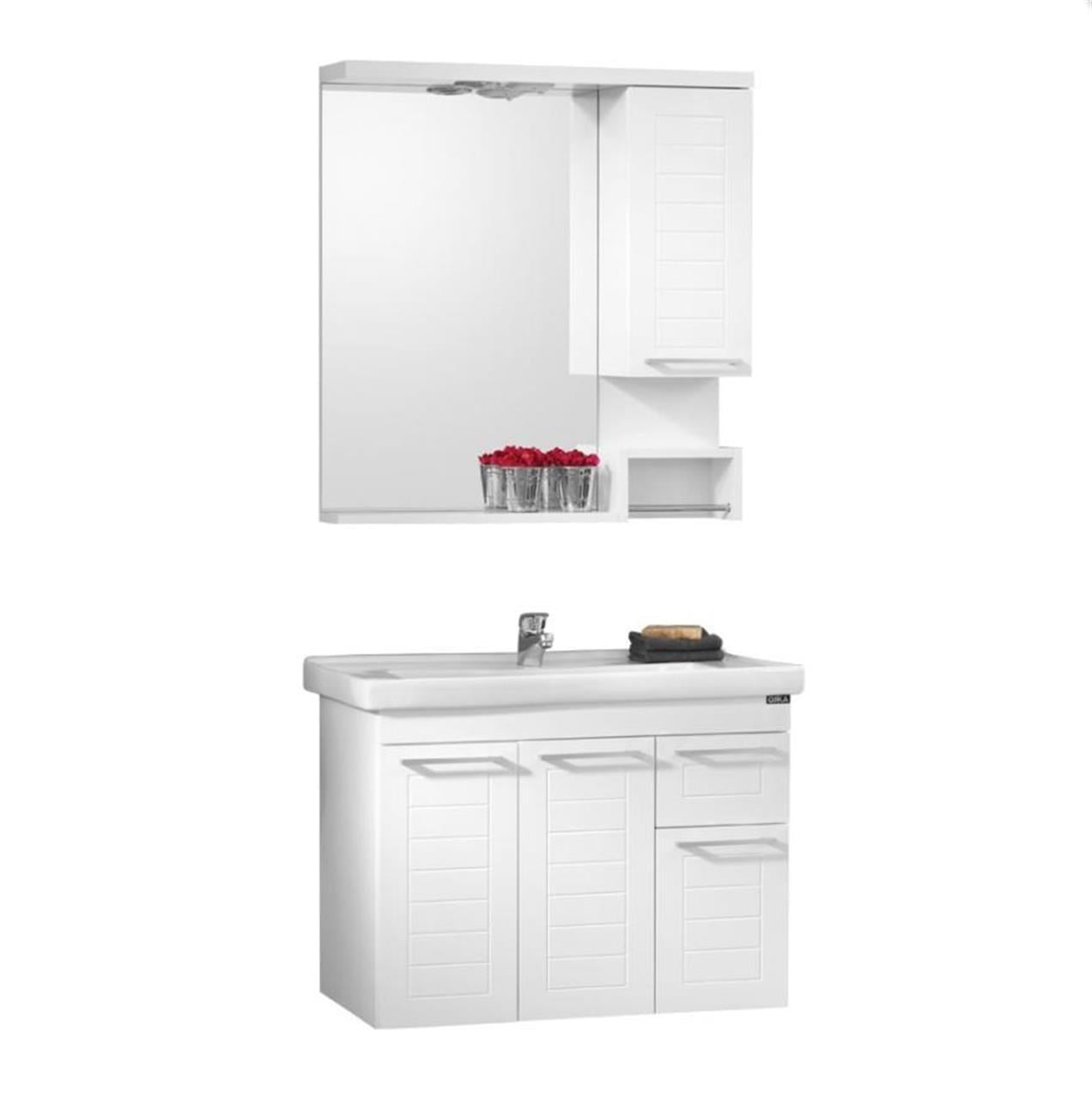 Orka Perge 85 cm MDF Banyo Dolabı Takımı