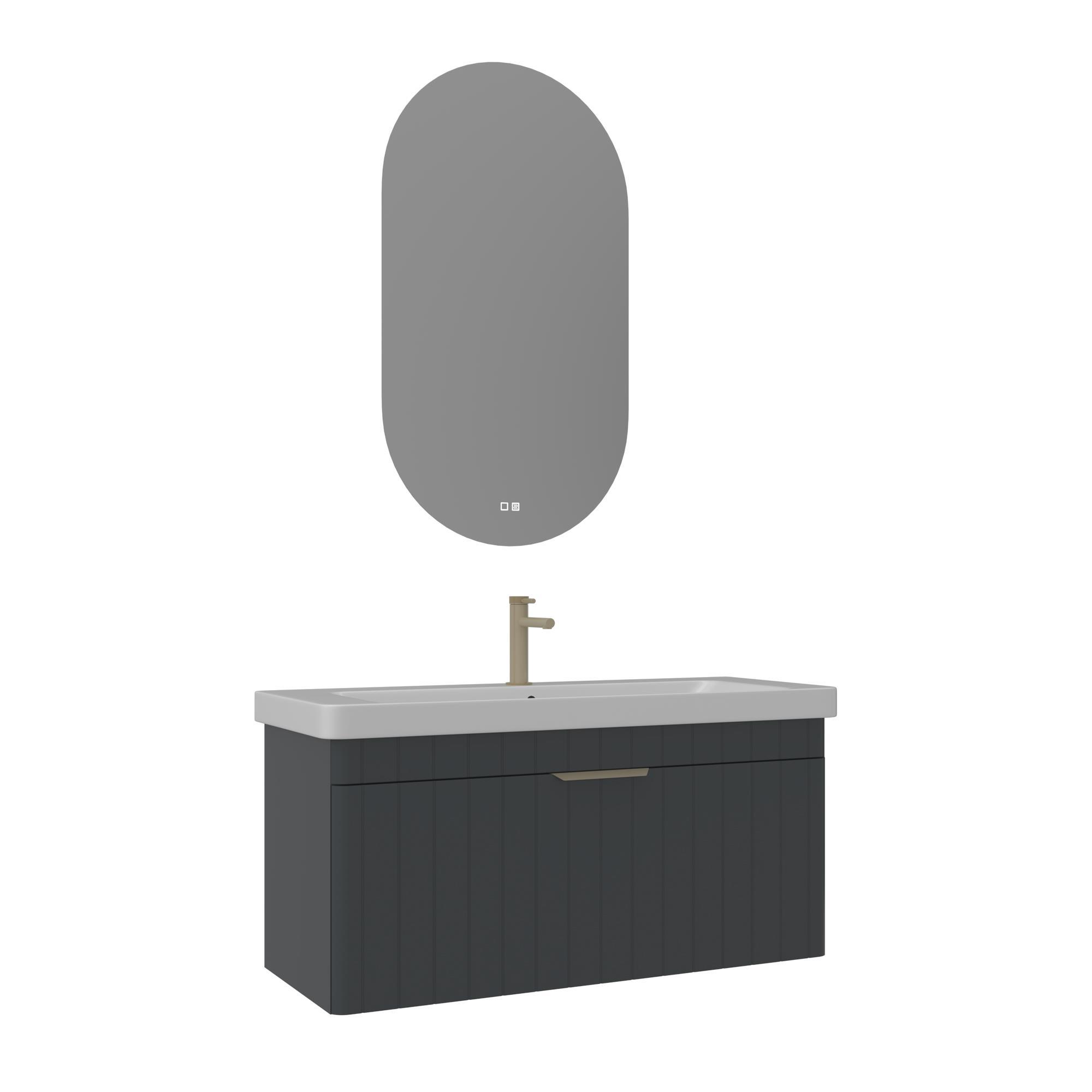 Orka Procida 105 cm Mat Antrasit Banyo Dolabı Takımı