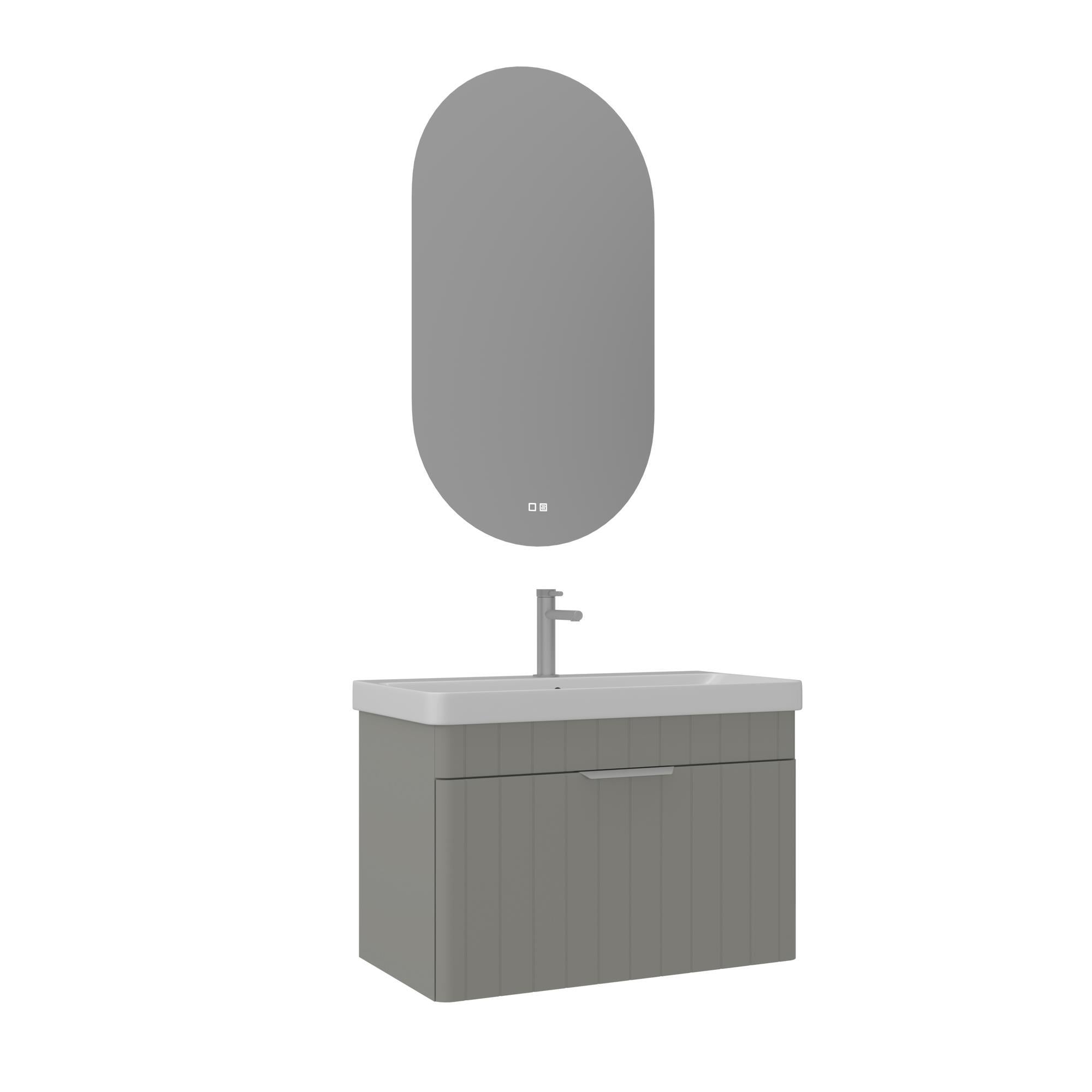 Orka Procida 80 cm Mat Kaşmir Banyo Dolabı Takımı