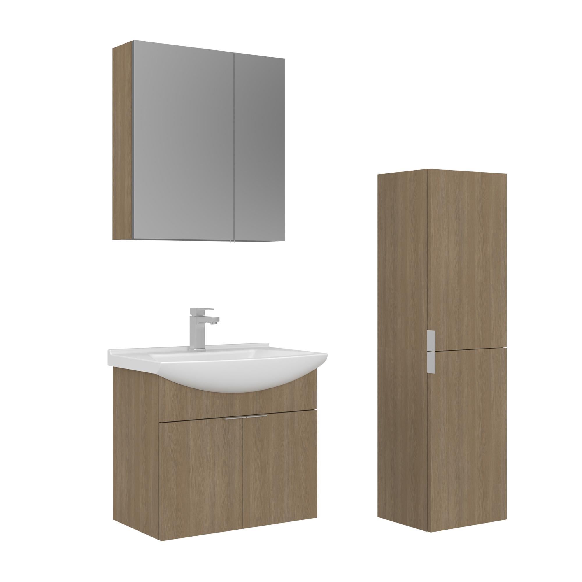 Orka Purus 65 cm Budva Ayna Dolaplı Banyo Dolabı Takım ve Boy Dolabı (Asma)