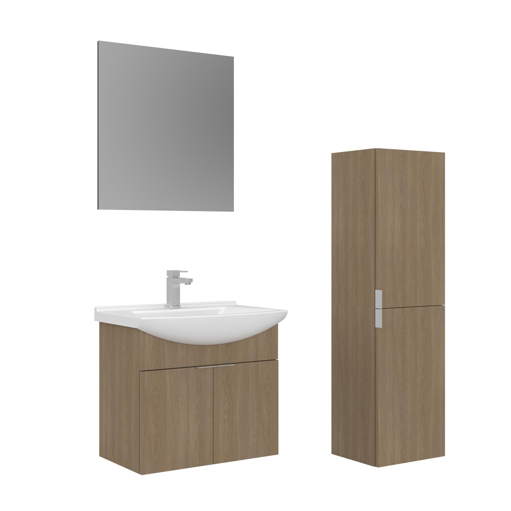 Orka Purus 65 cm Budva Düz Aynalı Banyo Dolabı Takım ve Boy Dolabı (Asma)