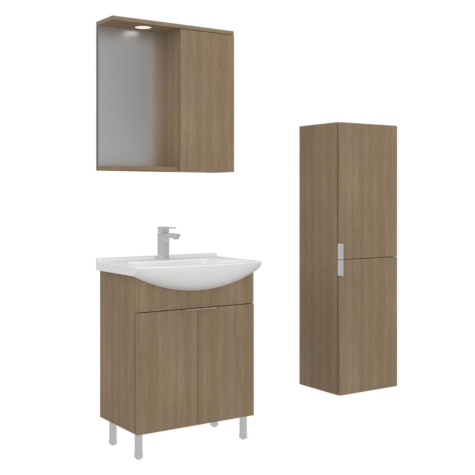 Orka Purus 65 cm Budva Spot Aynalı Banyo Dolabı Takım ve Boy Dolabı (Ayaklı)
