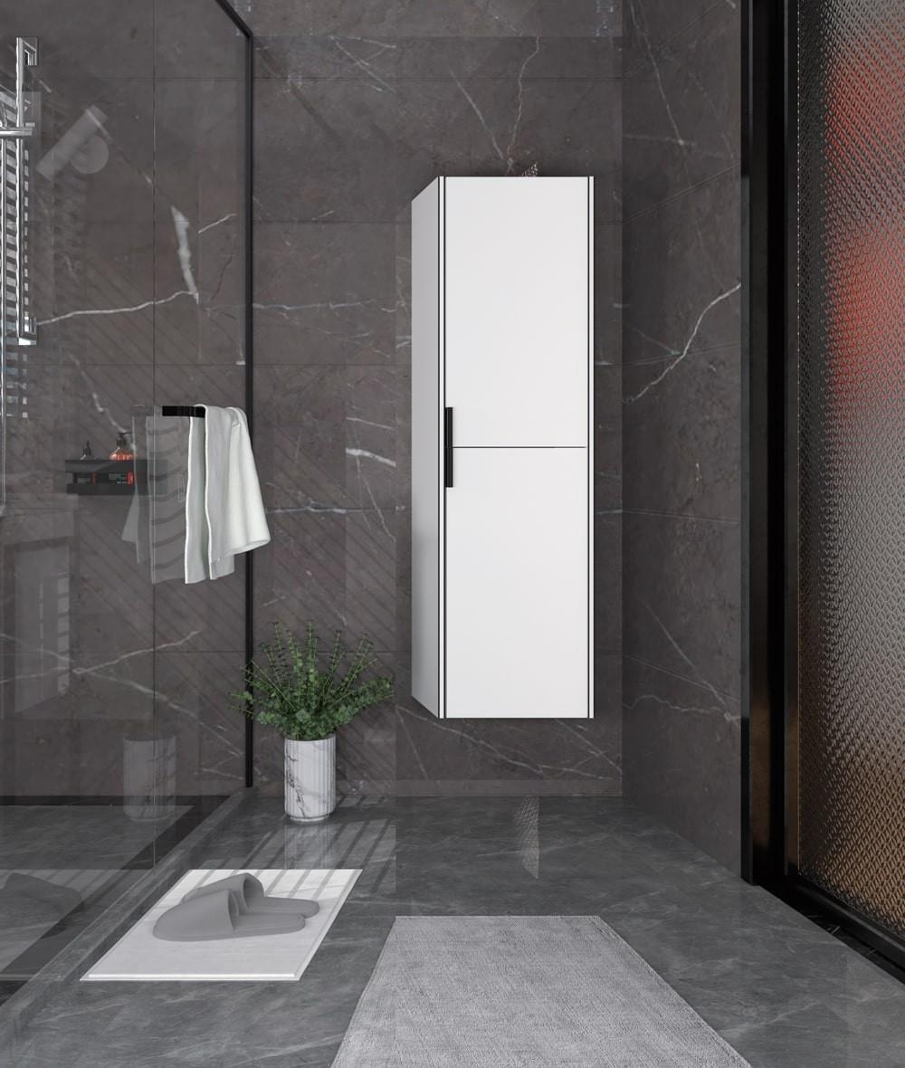 Orka Trio 40 cm MDF Beyaz Banyo Boy Dolabı