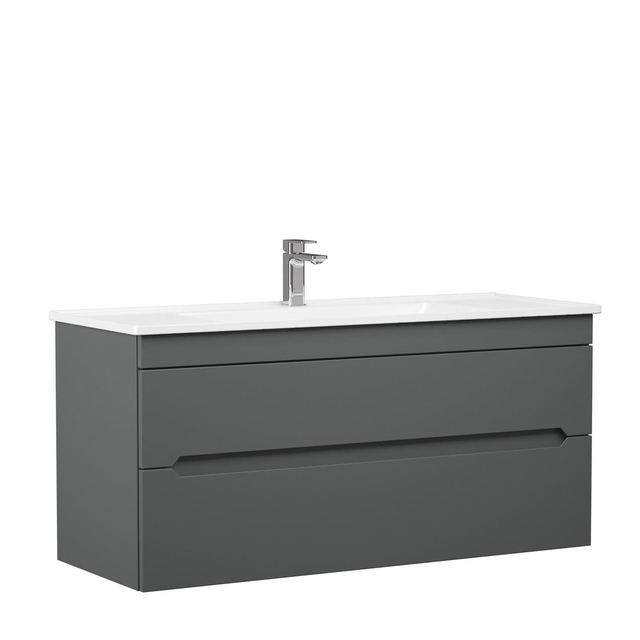 Orka Varna 100 cm MDF Mat Antrasit Banyo Dolabı Alt Modül Lavabo