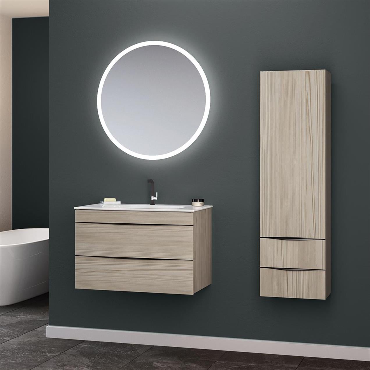 Orka Vento 80 cm MDF Glassgow Banyo Dolabı Takımı ve Boy Dolabı