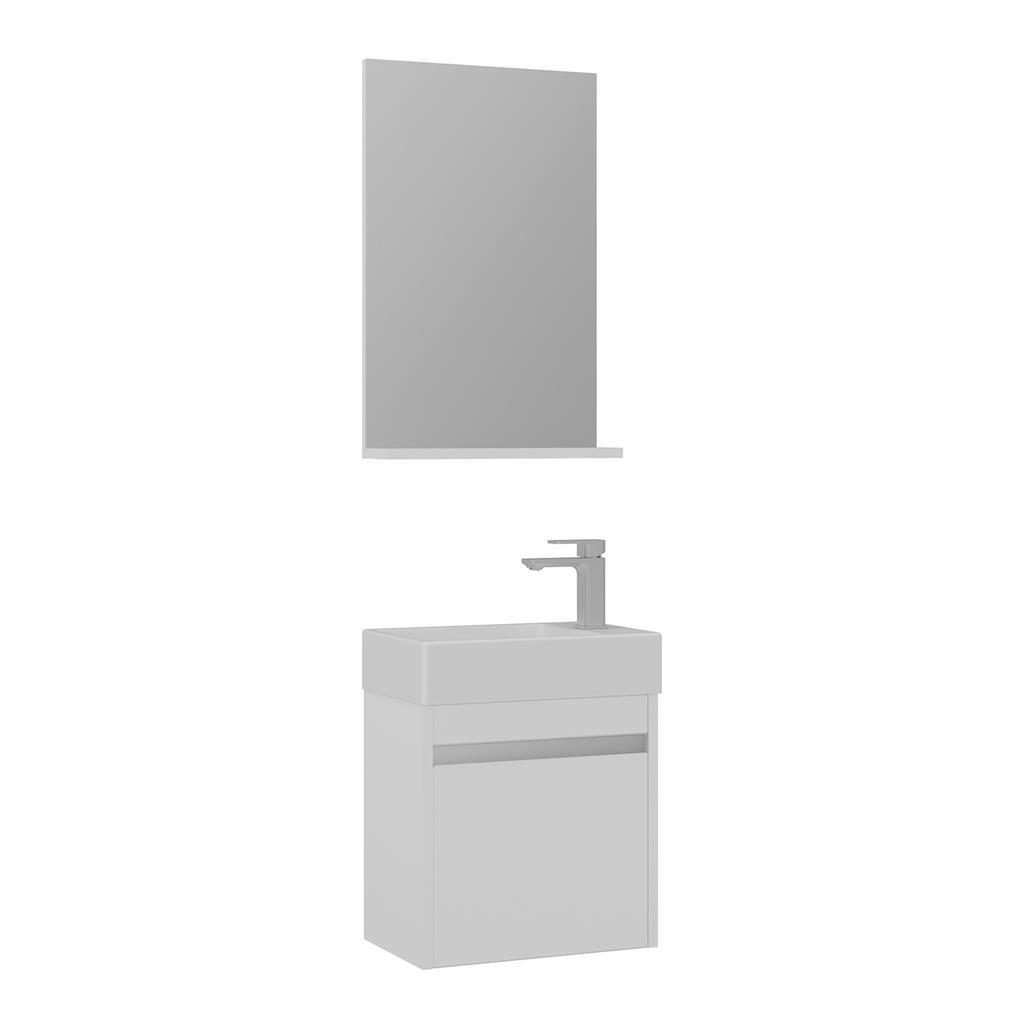 Orka Yedisu 45 cm Parlak Beyaz Mini Banyo Dolabı Takımı
