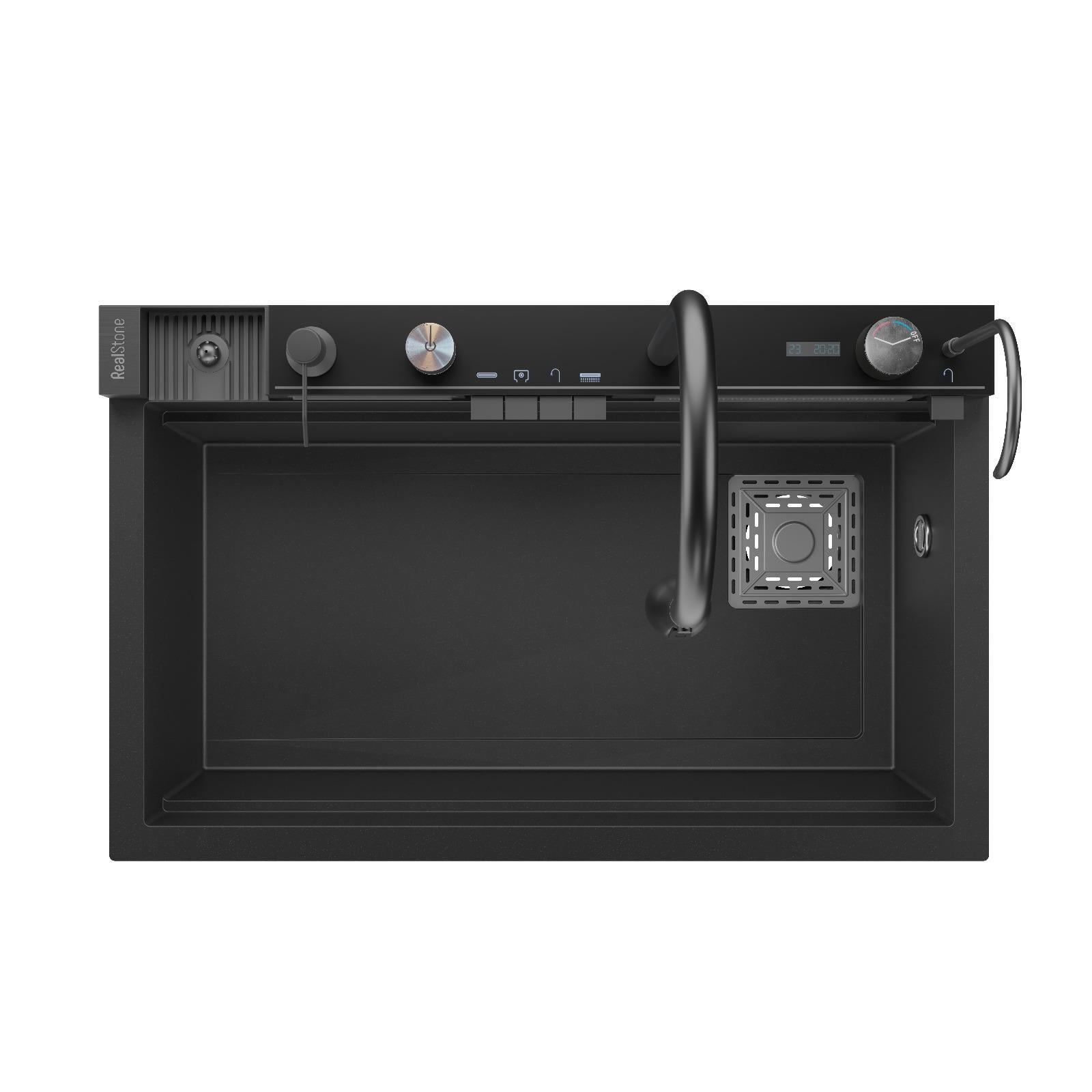 RealStone Victoria Akıllı Eviye Siyah 75,5*47 cm