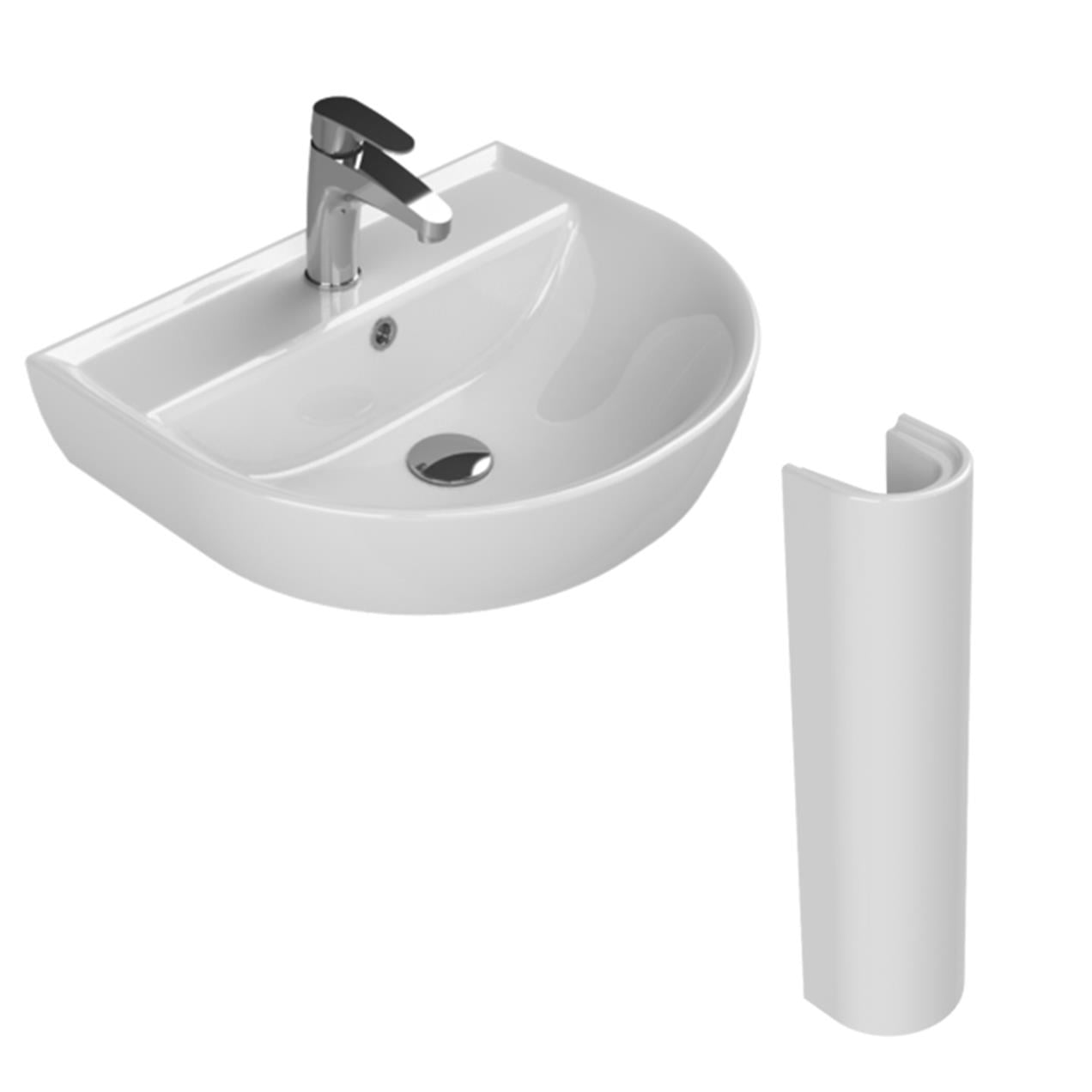 Turkuaz Bella Banyo Lavabo 45*55 cm (Bella Uzun Ayaklı)