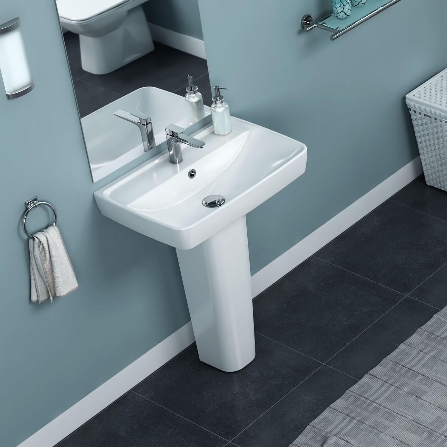 Turkuaz Cerastyle Duru Lavabo 50*40 cm ve Noura Uzun Ayak