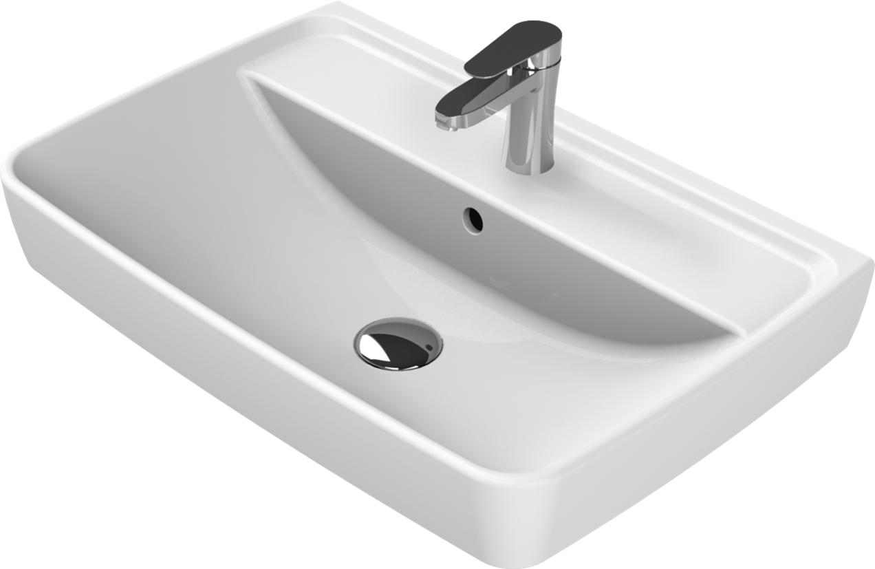 Turkuaz CeraStyle Duru Lavabo 50x40 cm, Banyo, Tuvalet