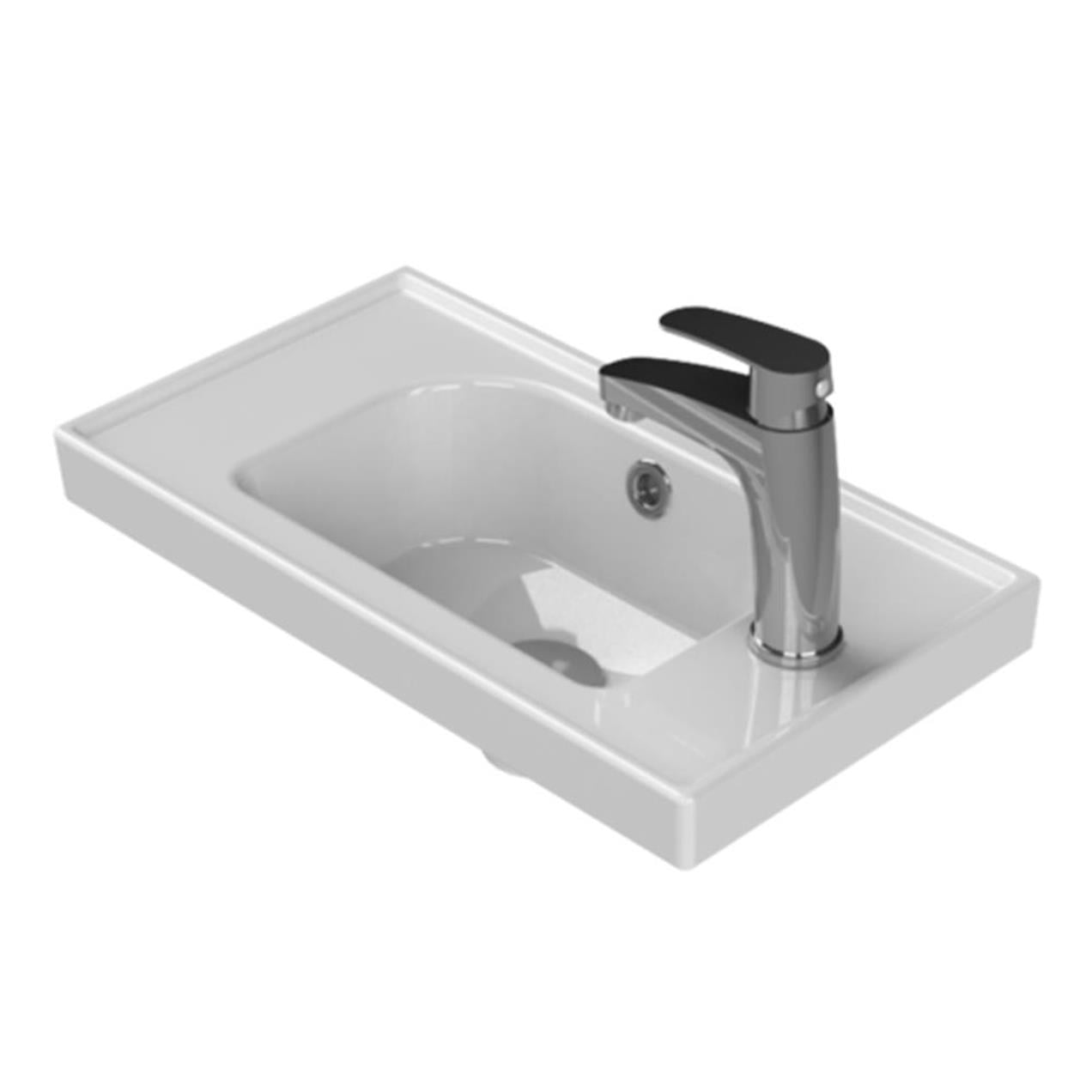 Turkuaz Cerastyle Frame Etajer Uyumlu Lavabo 50*28cm Sağdan Delik