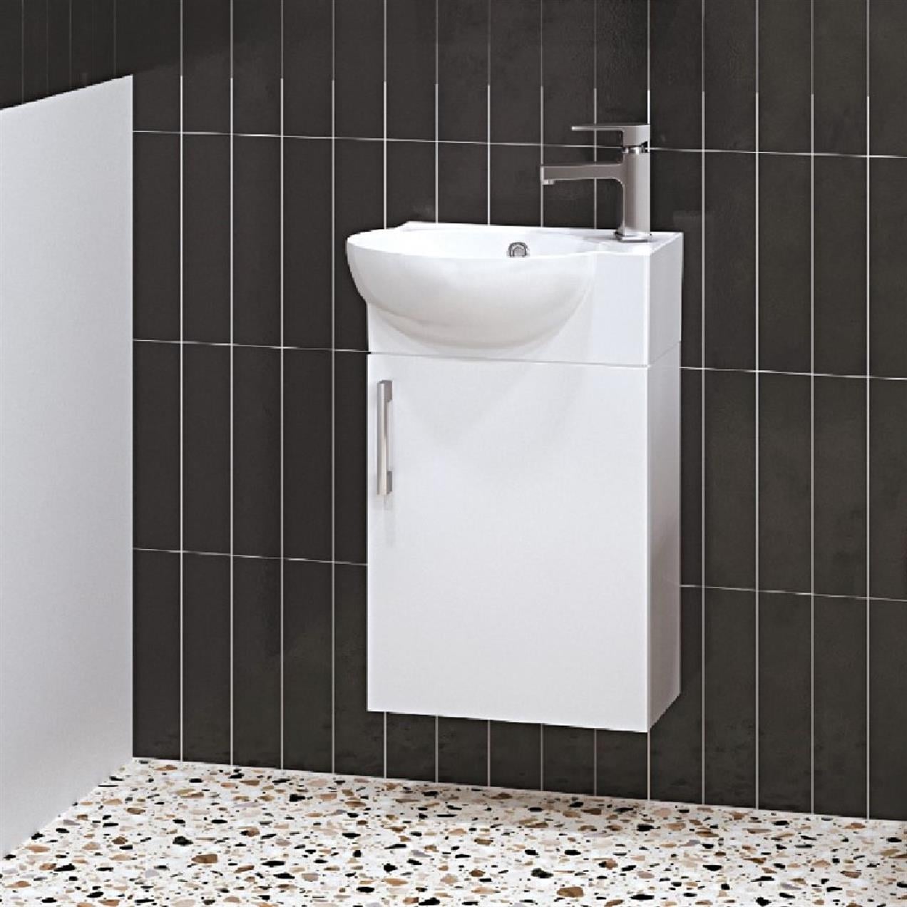 Turkuaz Cerastyle Küçük Mini Köşe Lavabo 28*45 ve Banyo Dolabı