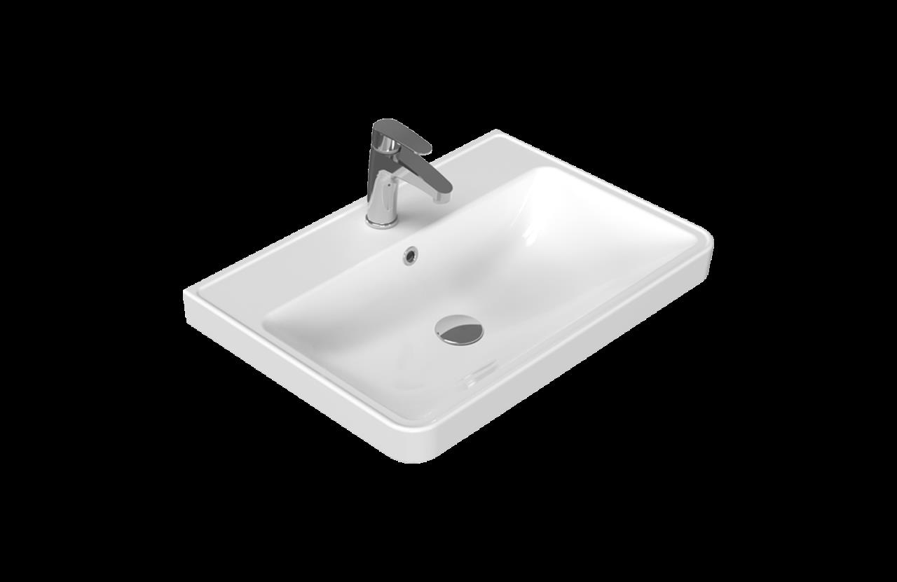 Turkuaz Cerastyle Luna 65*46 cm Etajerli Damlalıklı Lavabo