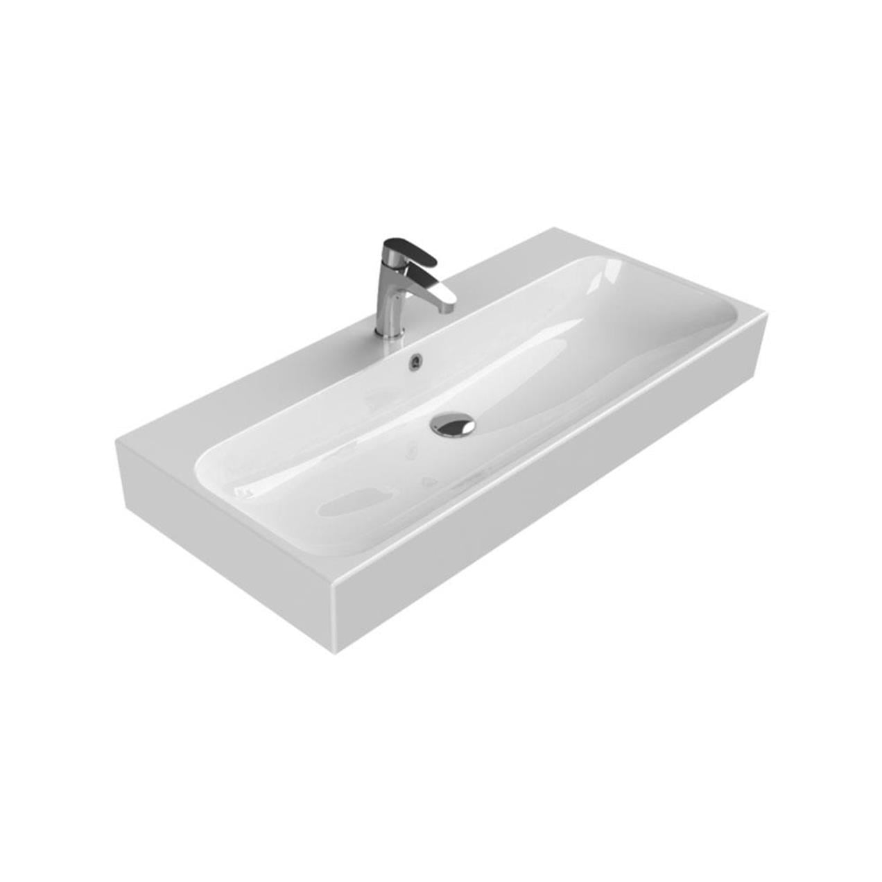 Turkuaz Cerastyle Pinto Etajer Uyumlu Banyo Lavabo 100*47 cm