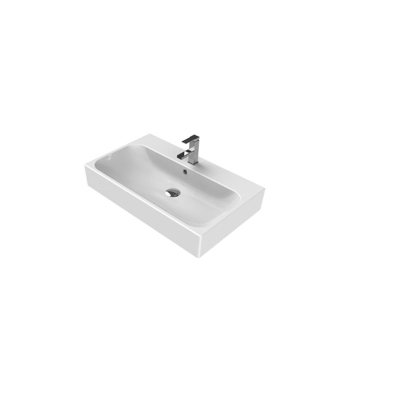 Turkuaz Cerastyle Pinto Etajer Uyumlu Banyo Lavabo 75*47 cm