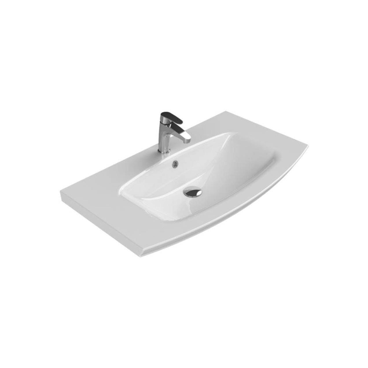 Turkuaz Cerastyle Plus Etajer Uyumlu Banyo Lavabo 90*51 cm