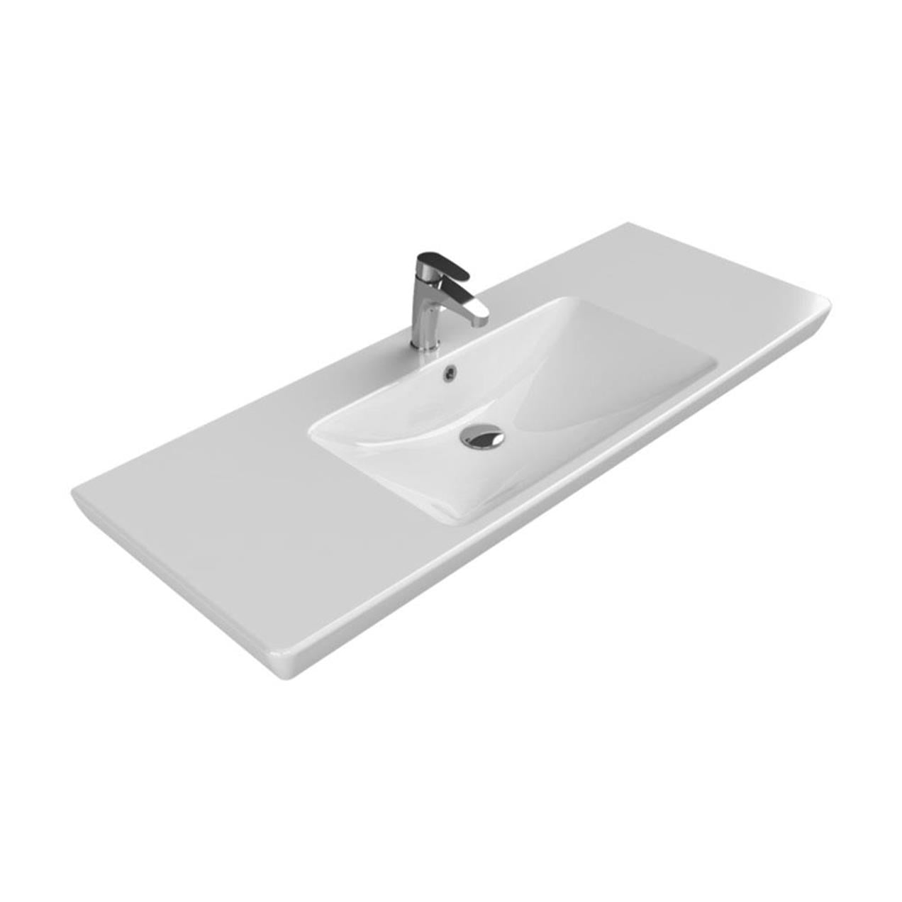 Turkuaz Cerastyle Porto D Etajer Uyumlu Lavabo 125*48 cm