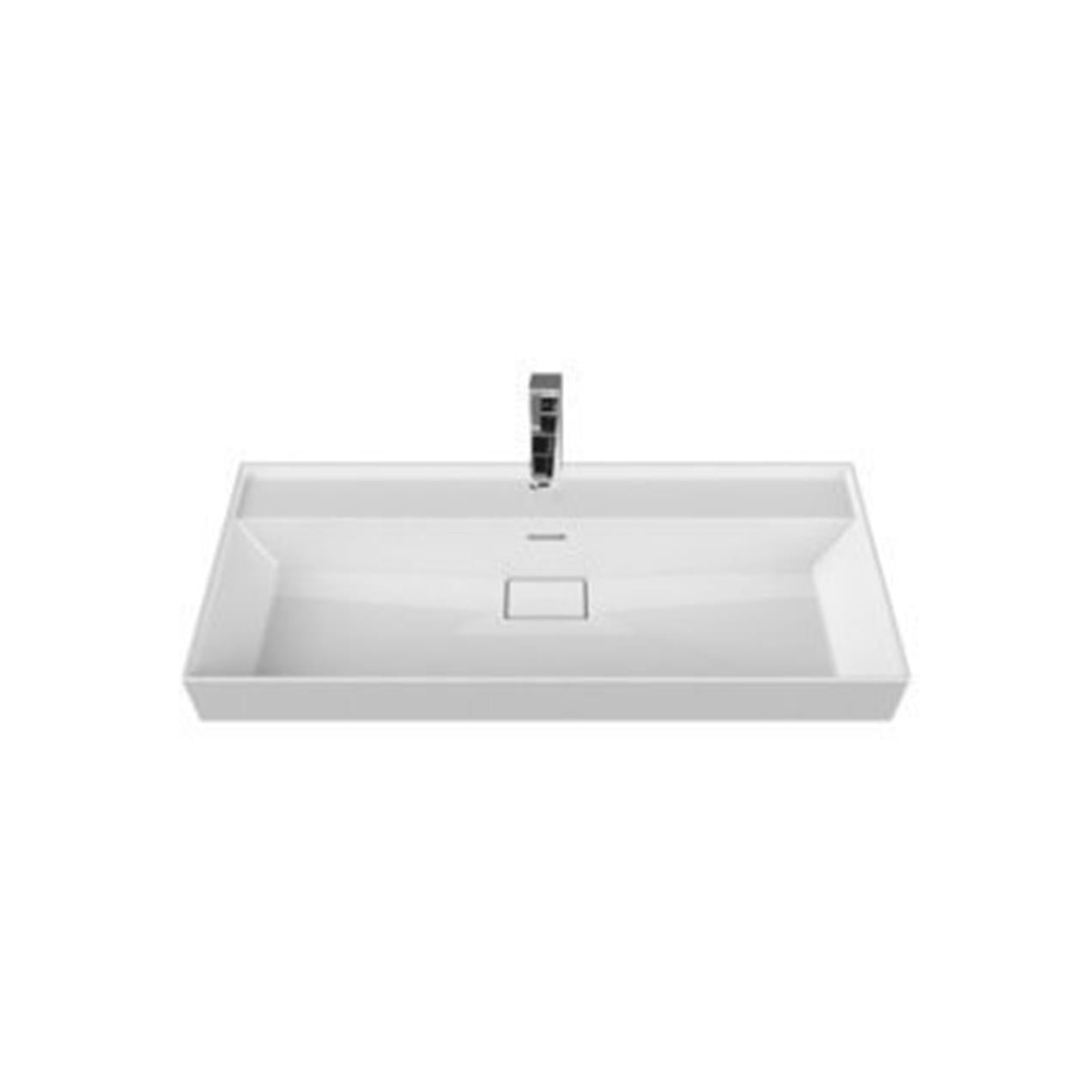 Turkuaz Cerastyle Sharp Etajer Uyumlu Lavabo Damlalıklı 100*48 cm